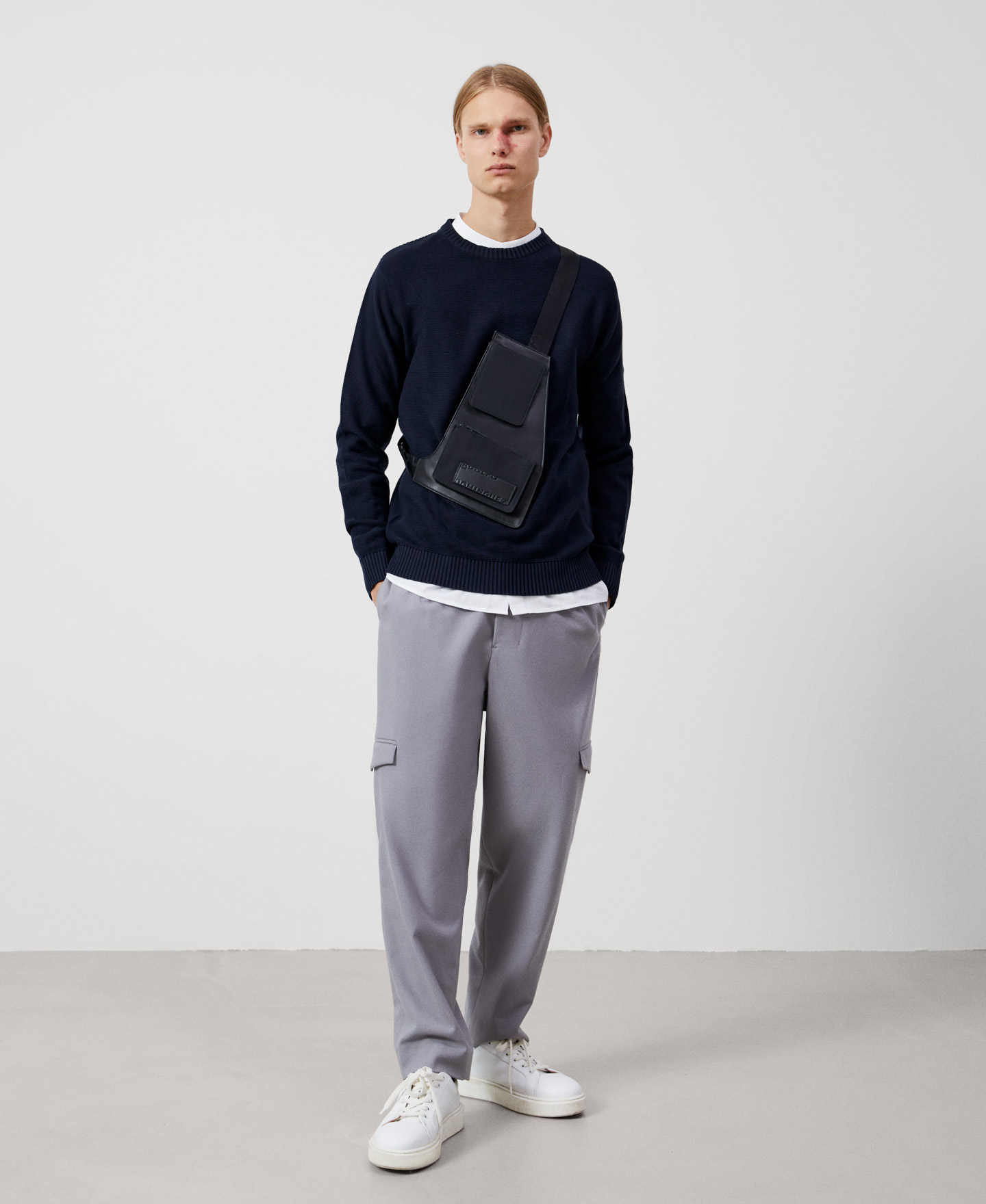 Cotton crew neck sweater image number 1