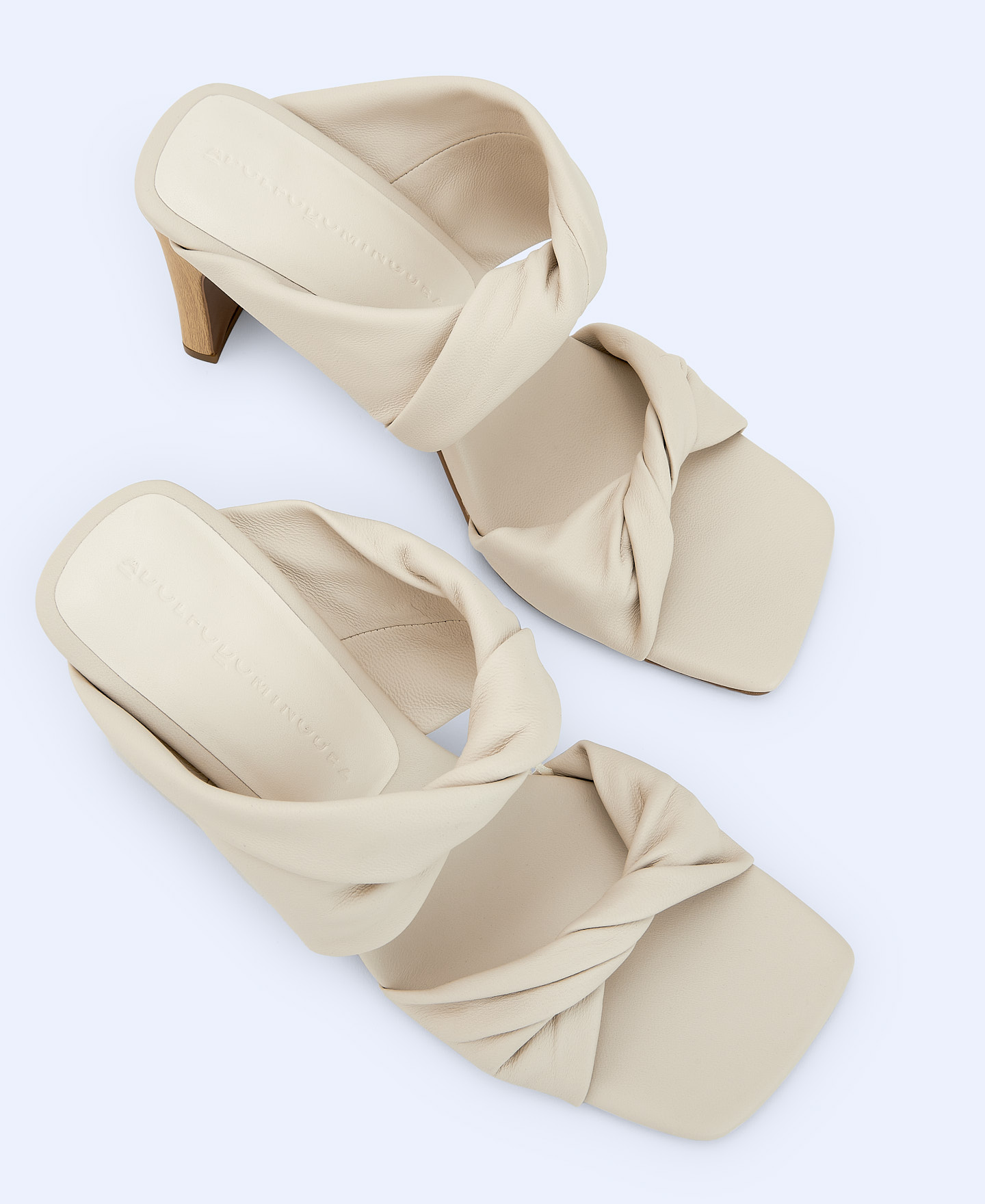 Heeled leather sandals image number 1