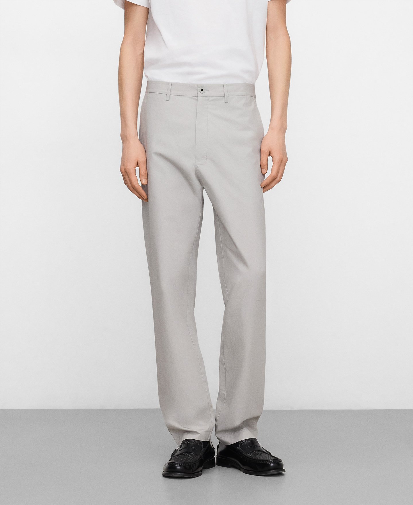 Cotton poplin straight trousers image number 0