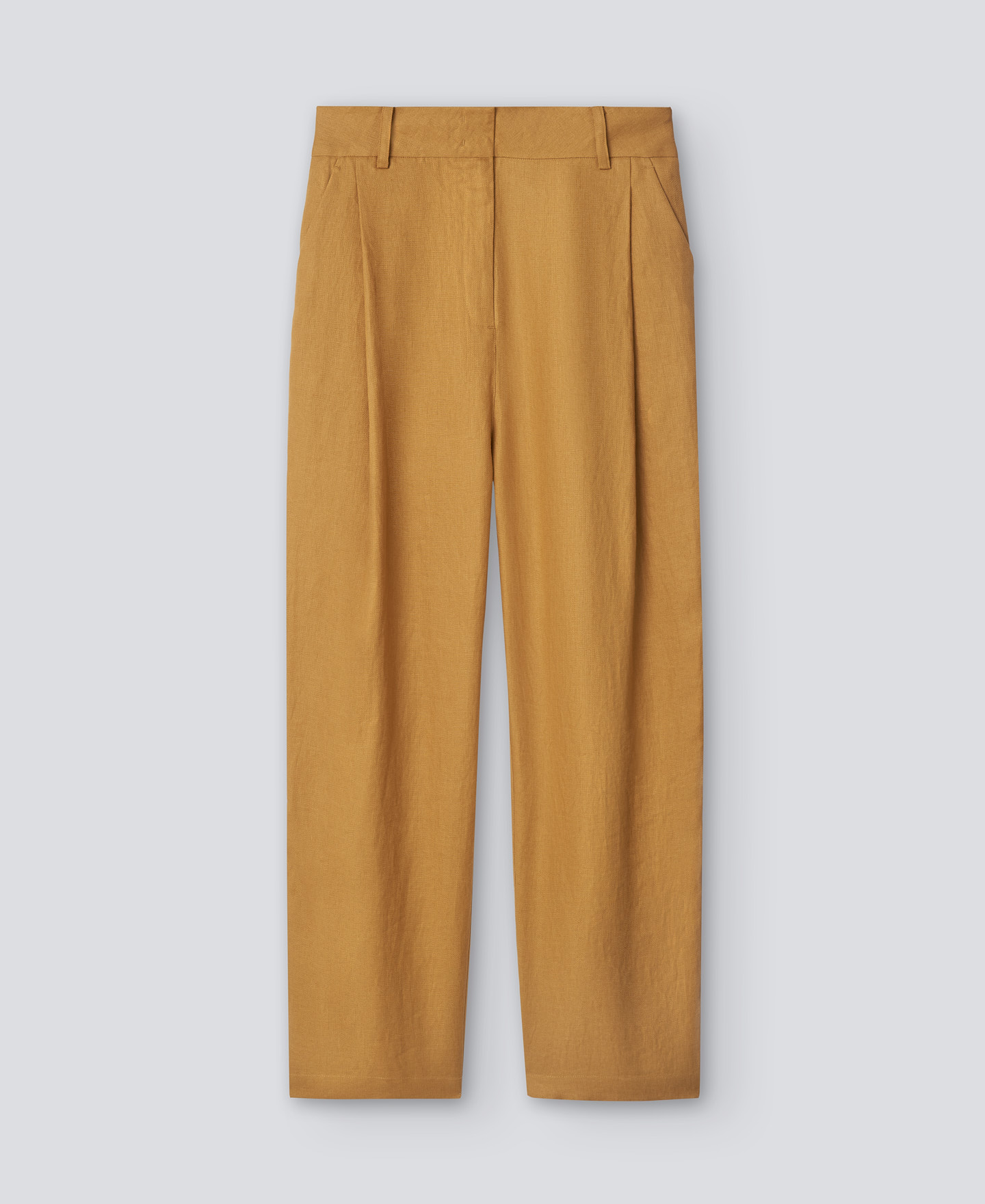 Yellow linen trousers woman image number 4