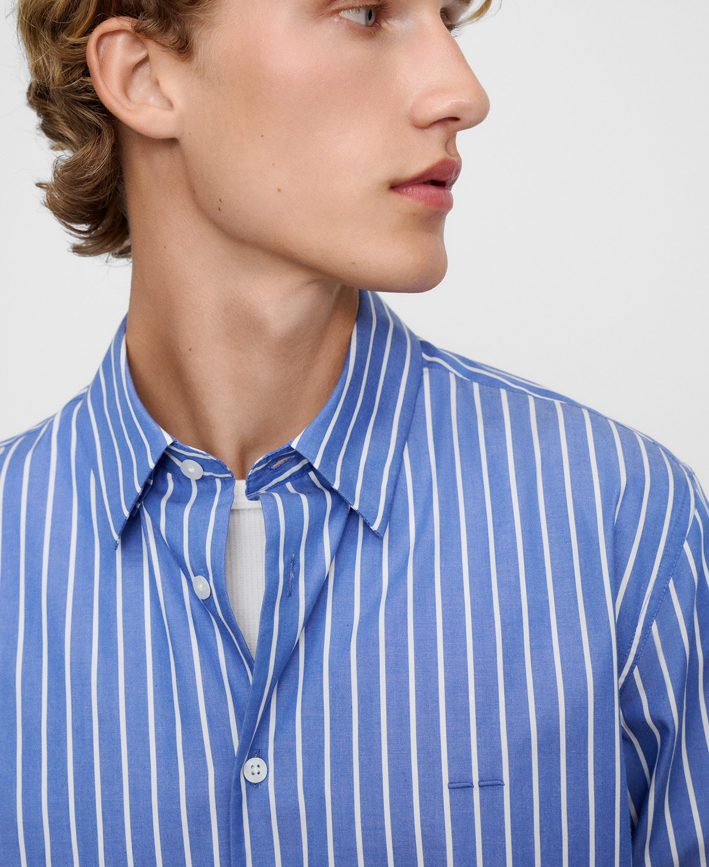 Camisa regular rayas algod&oacute;n org&aacute;nico image number 3