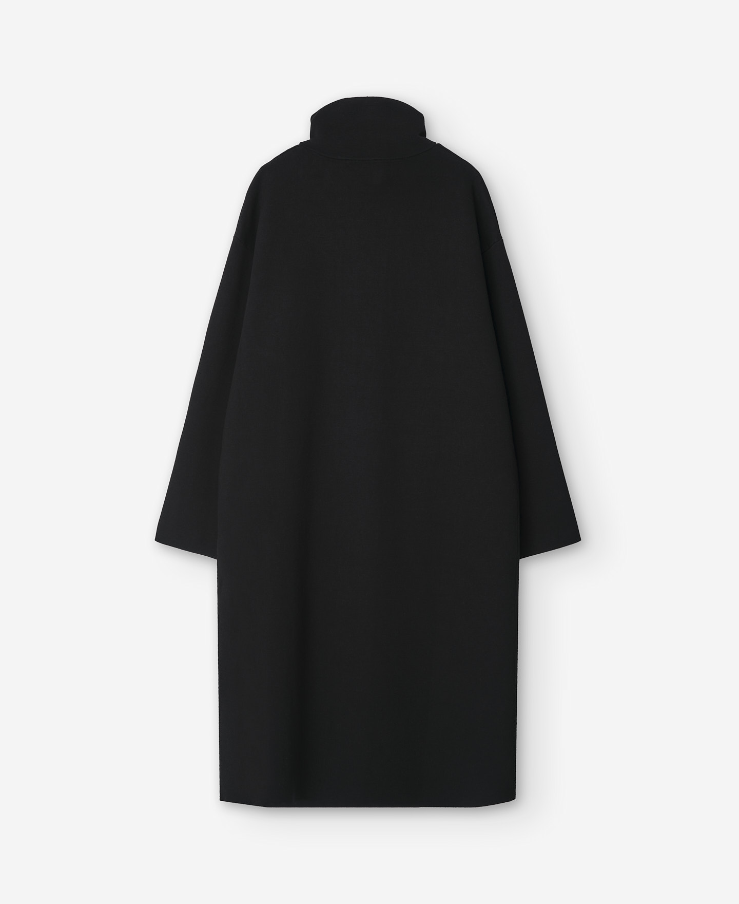 Abrigo largo de punto cuello alto mujer image number 5