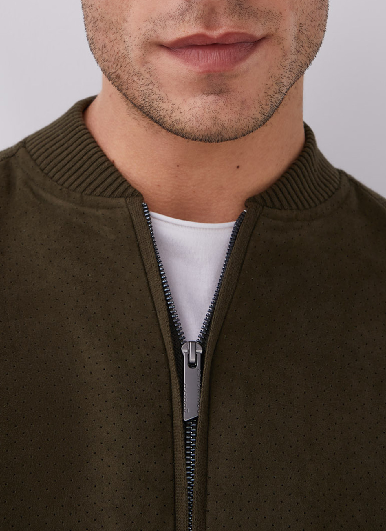 Suedette jacket with eyelets pattern image number 3