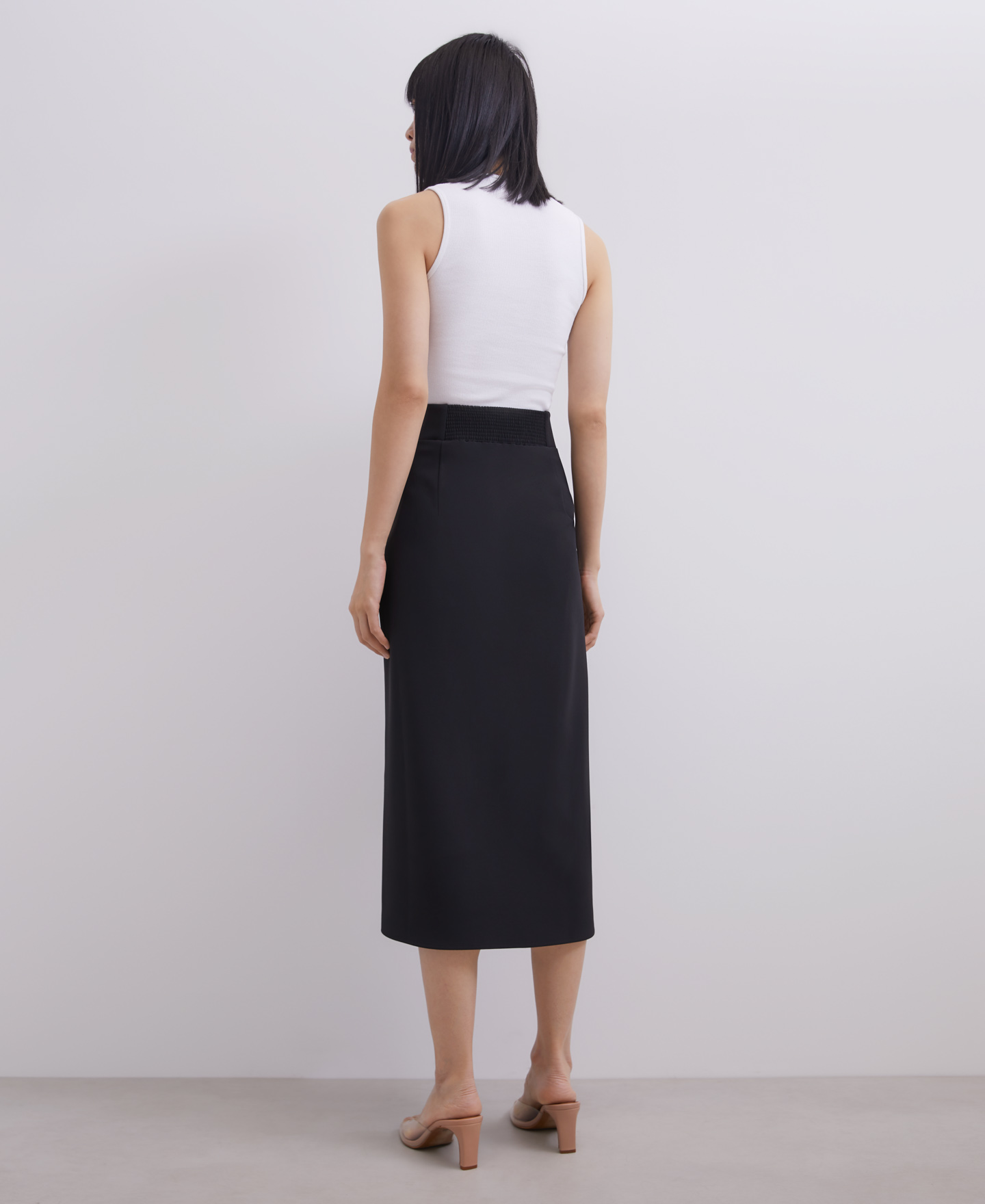 Falda midi con pliegues image number 1