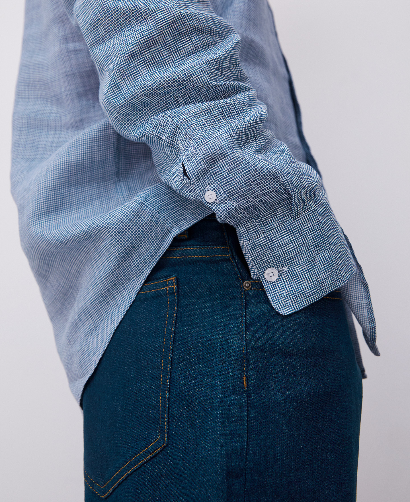 Camisa cuadro vichy en lino image number 3