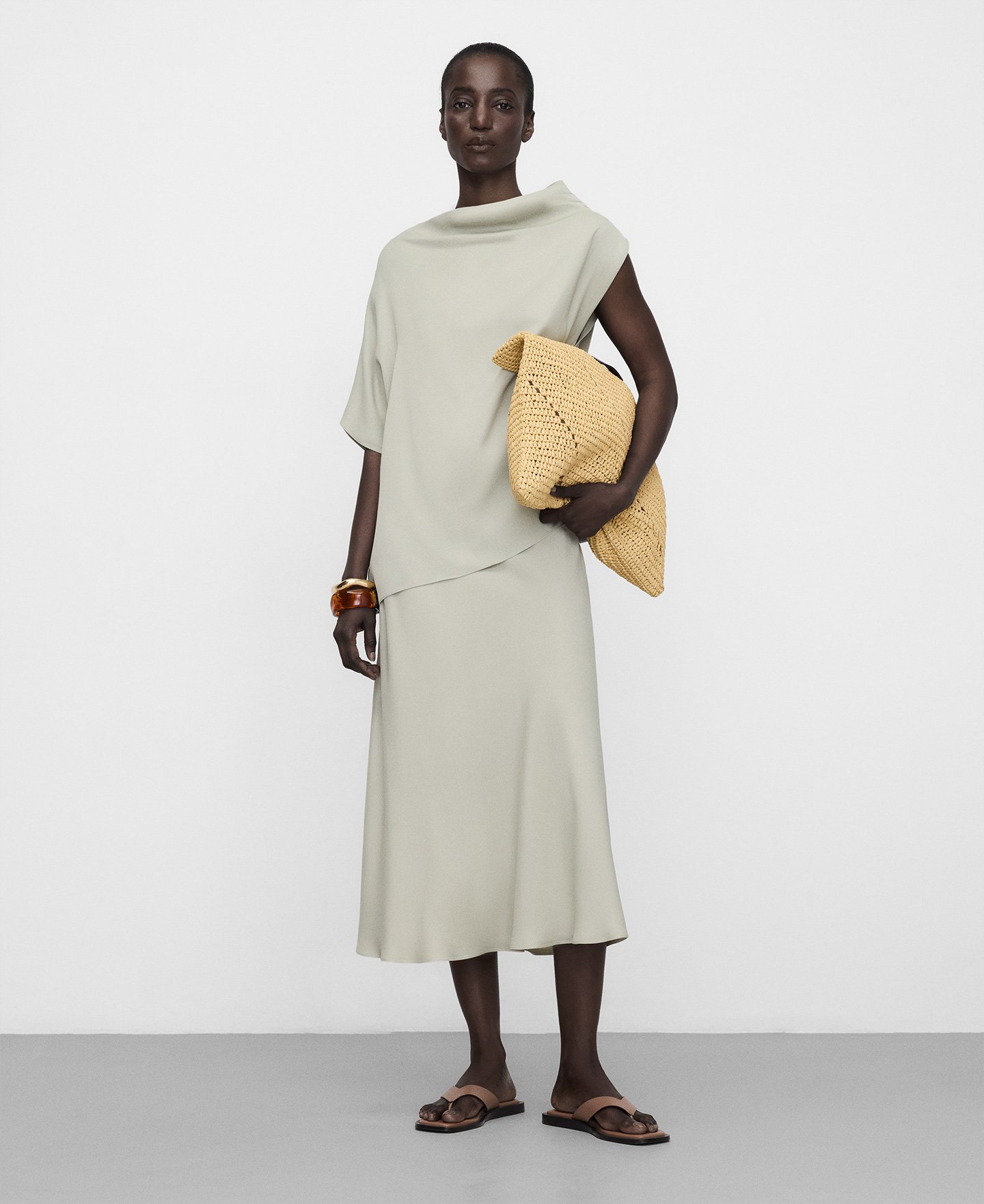 Flowy midi skirt image number 1