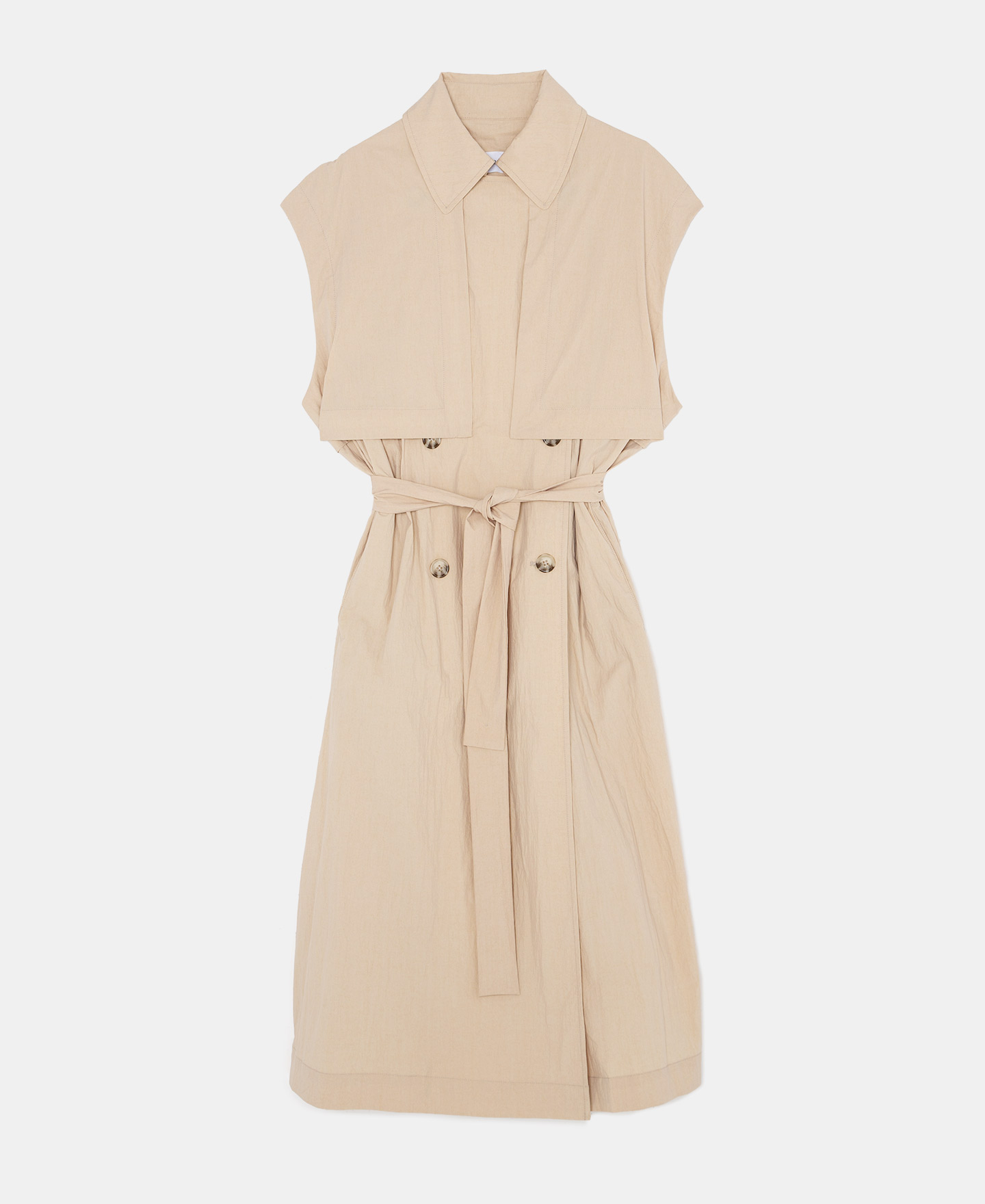 Viscose and nylon sleeveless trench coat image number 4