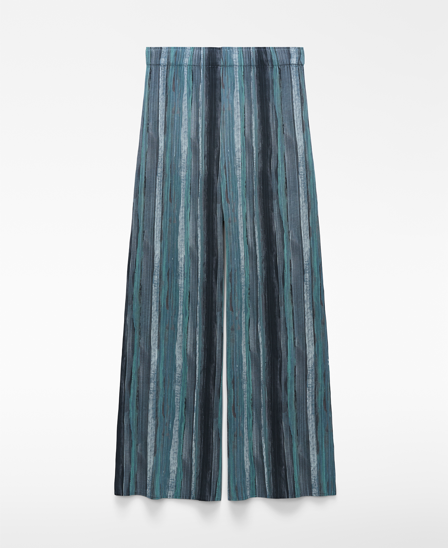 Printed crinkle trousers woman image number 6