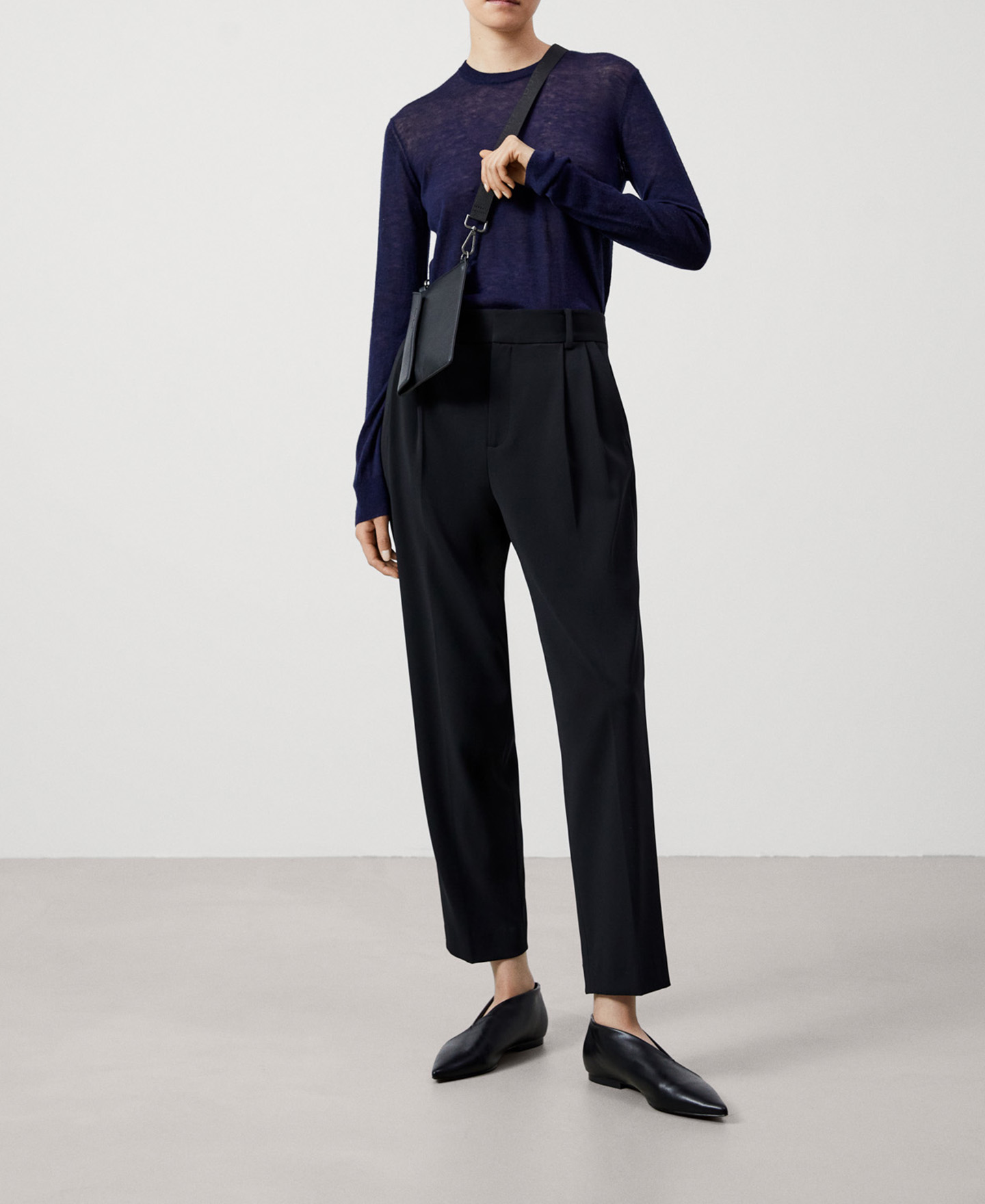 Merino wool crew neck sweater image number 1