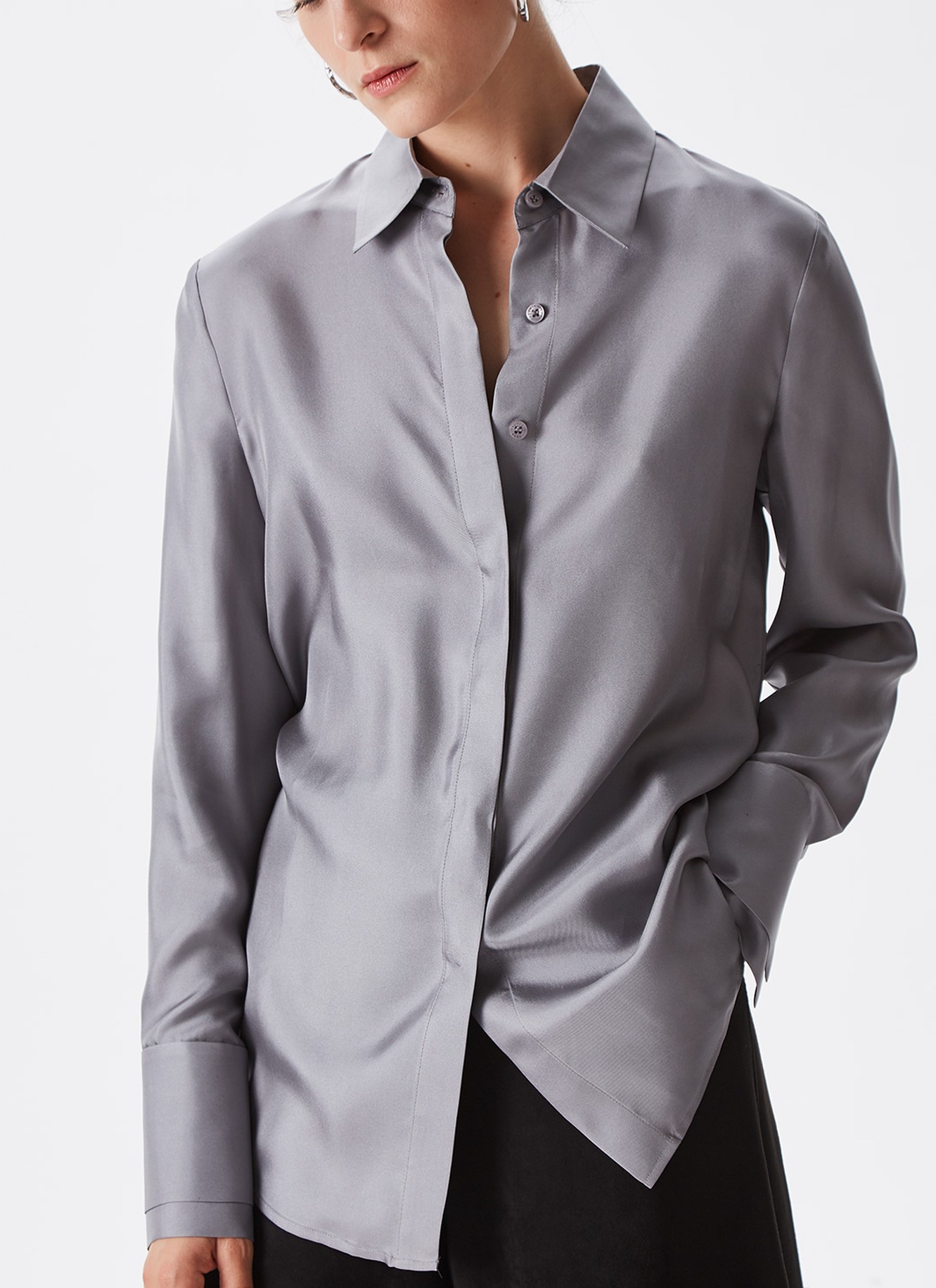 Camisa en twill de seda image number 0