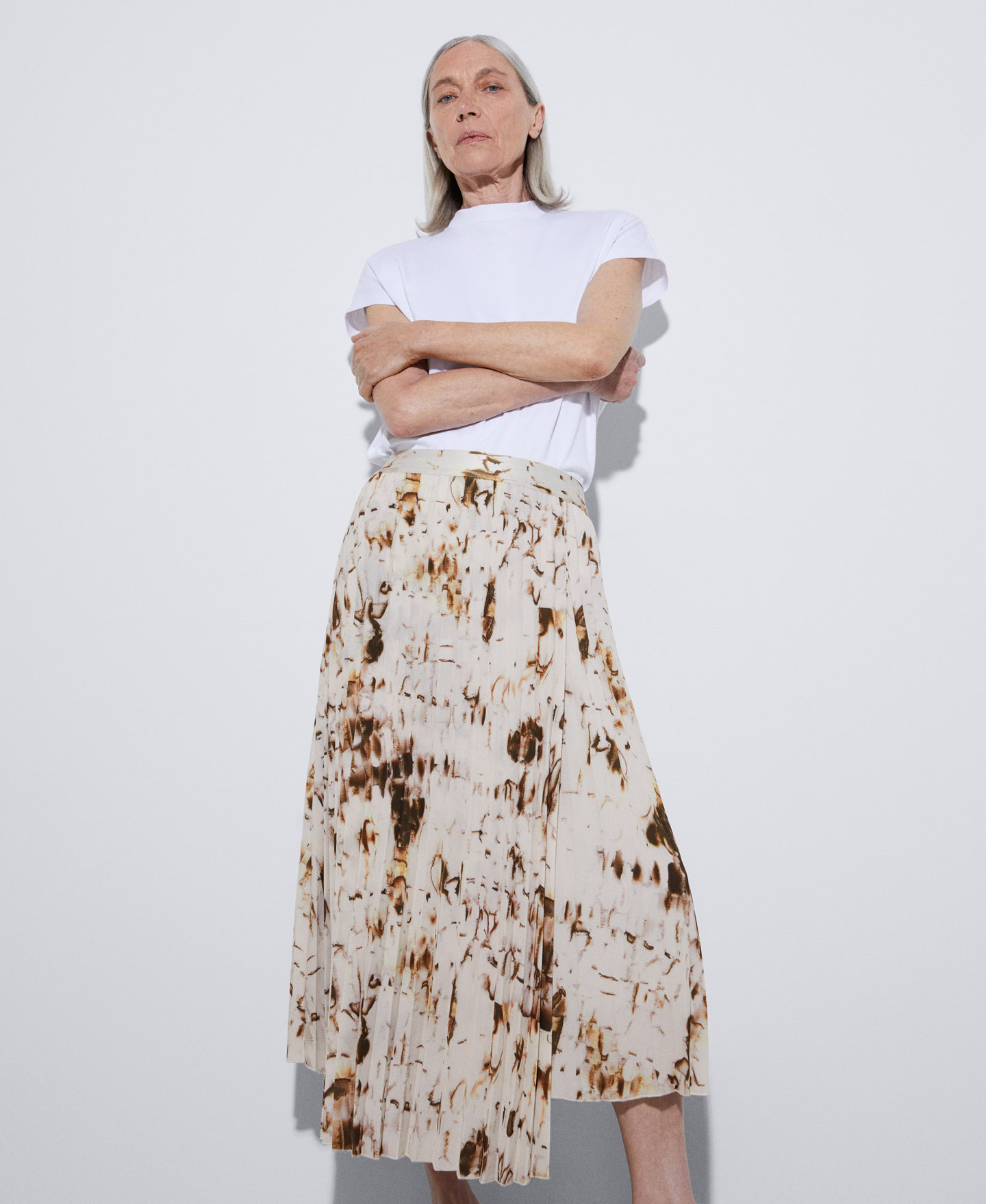 Midi skirt in recycled polyester image number 3