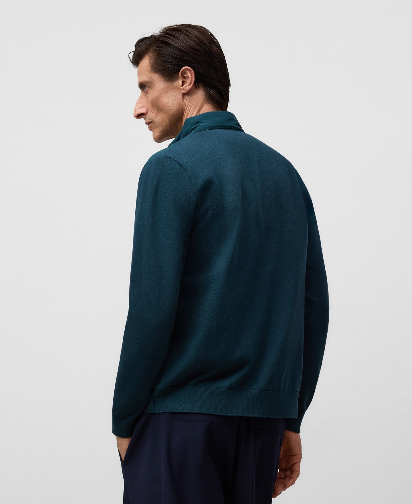 Nylon and knit cardigan man image number 2