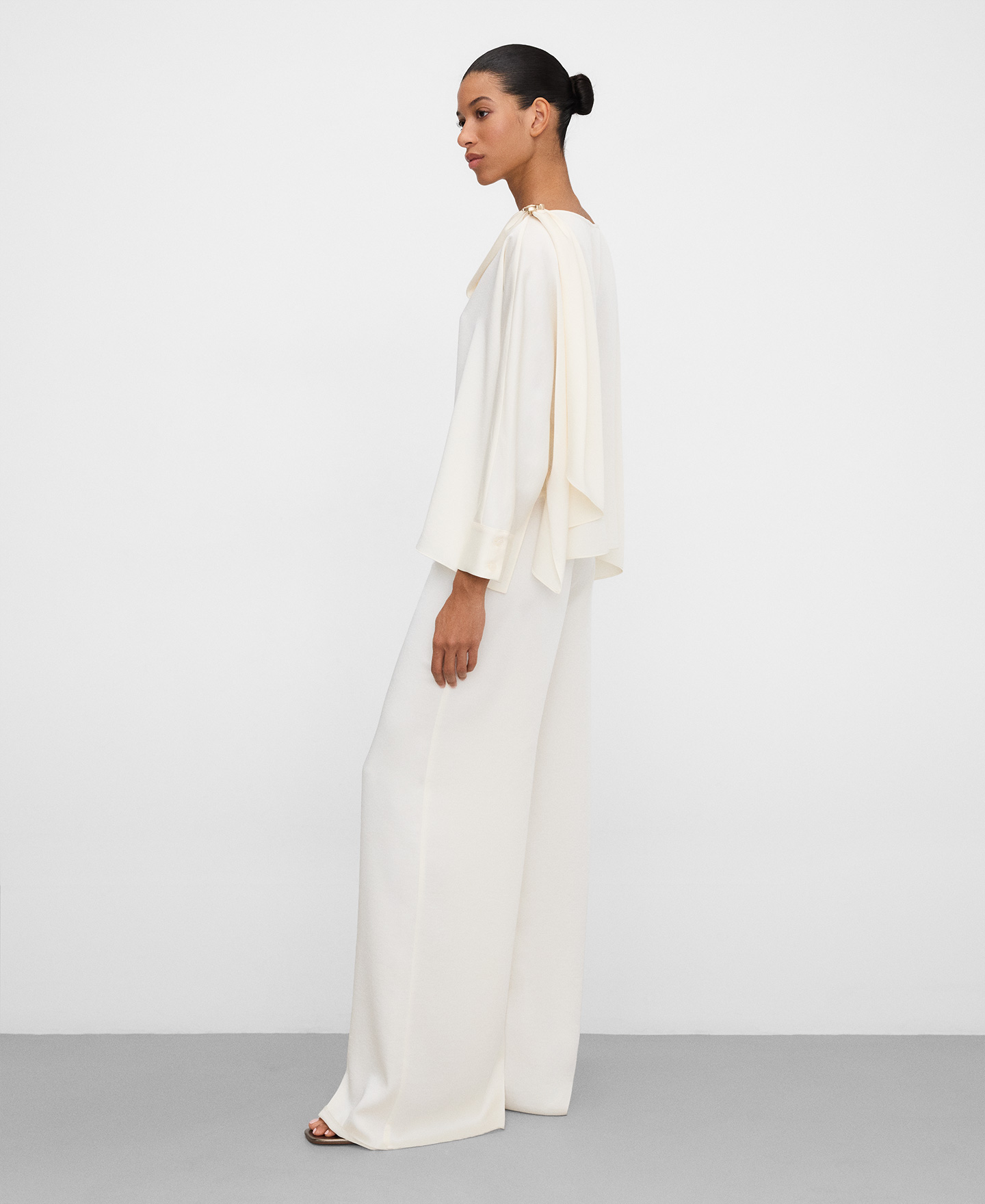 Satin palazzo trousers image number 3