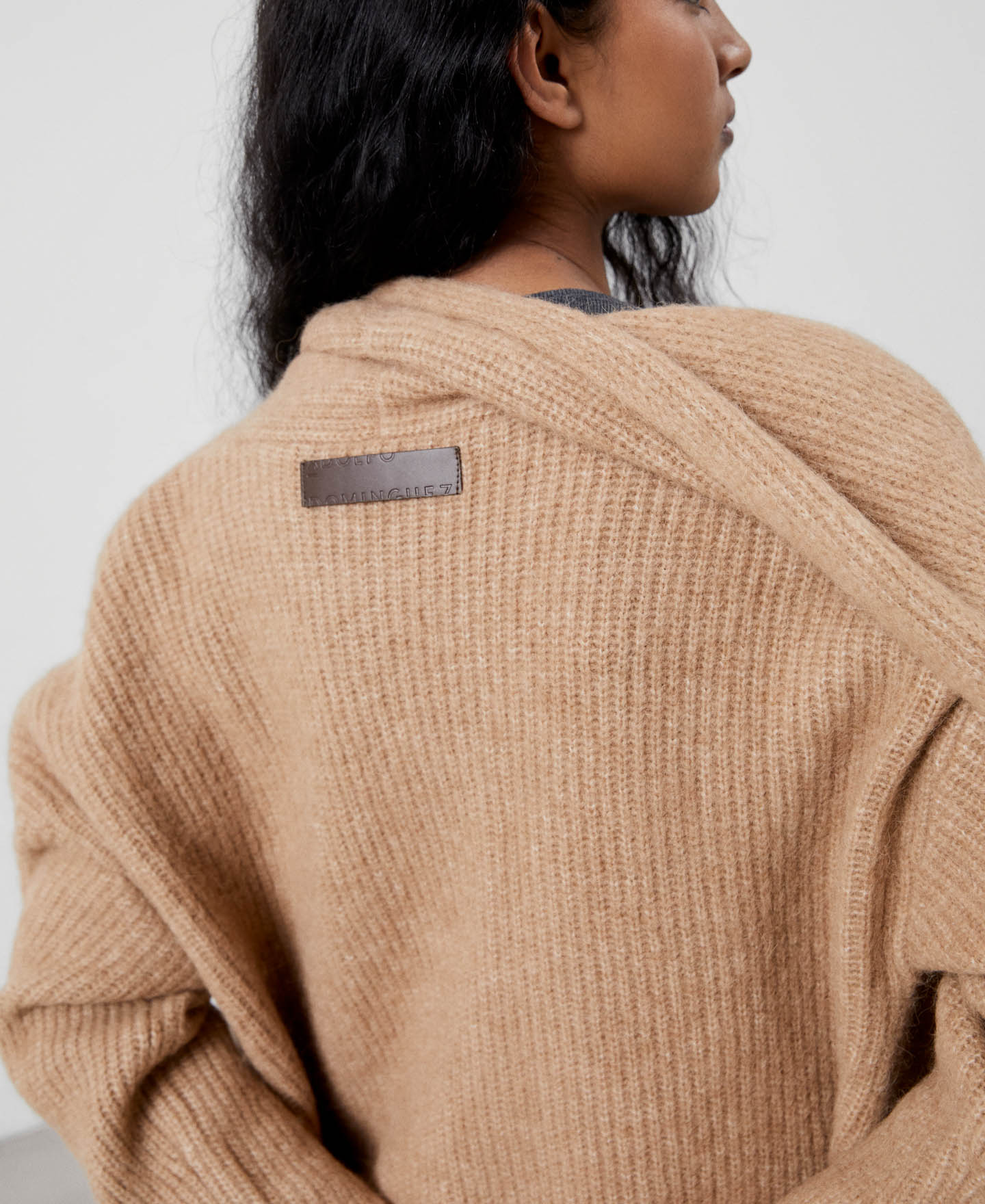 Alpaca fabric long jacket image number 3