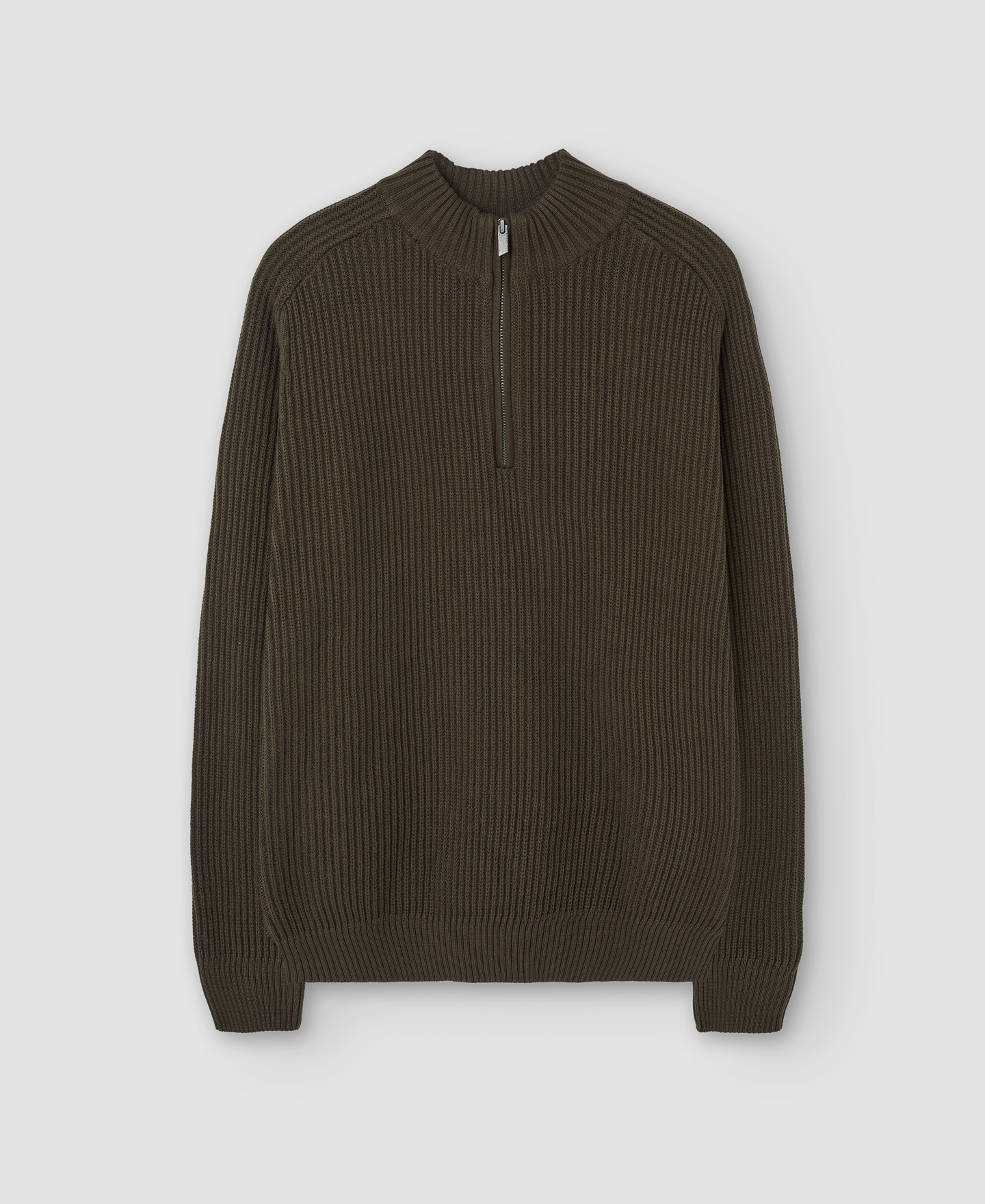 Cotton zip-neck sweater image number 4
