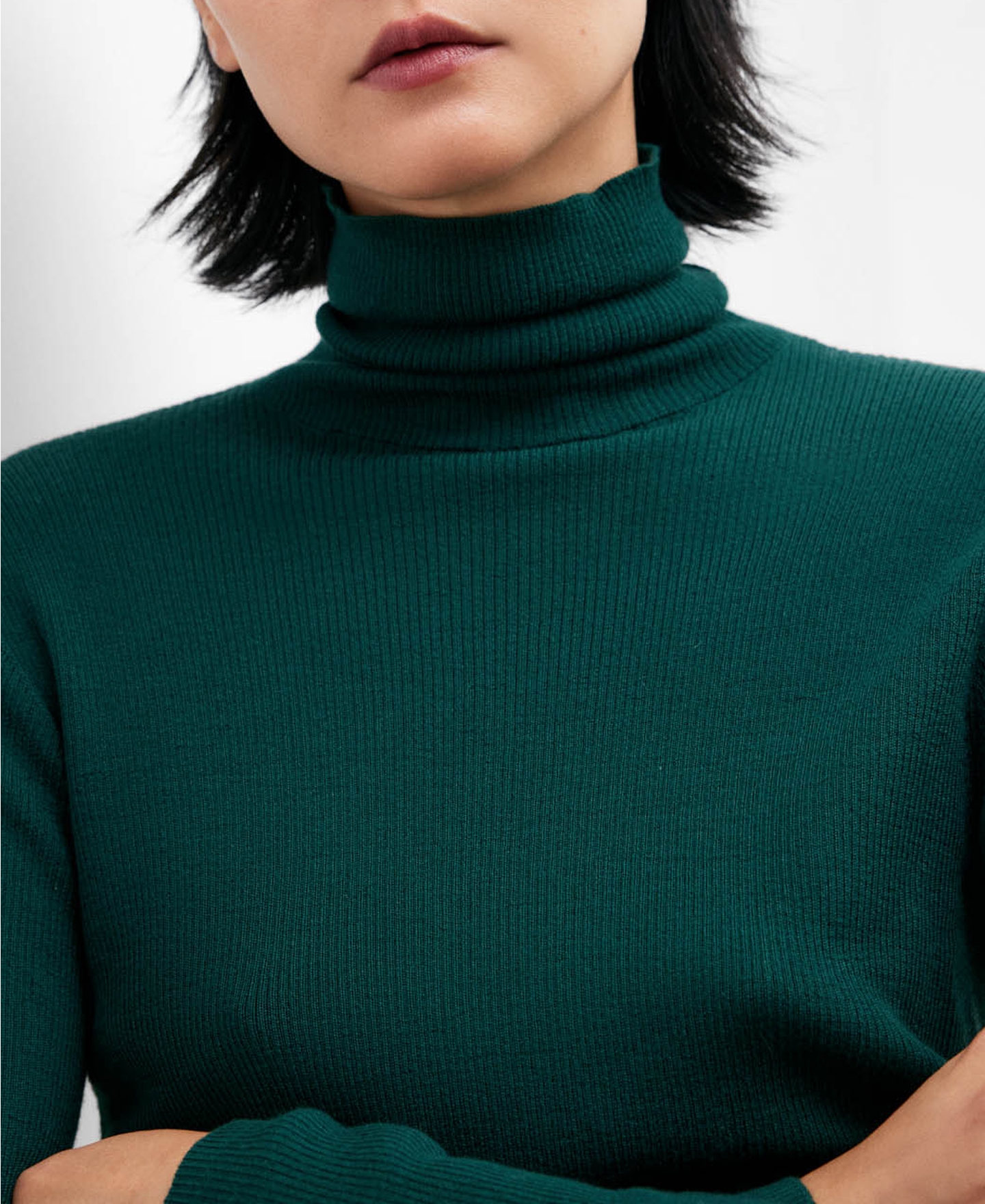 Merino wool ribbed sweater for women image number 3