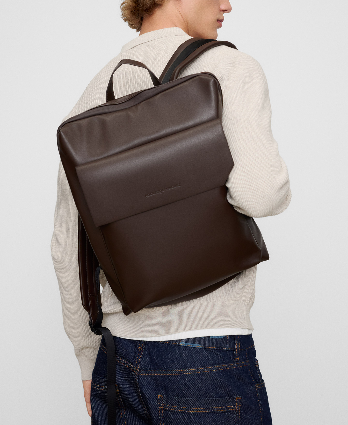 Leather-Non-Leather compact backpack image number 4