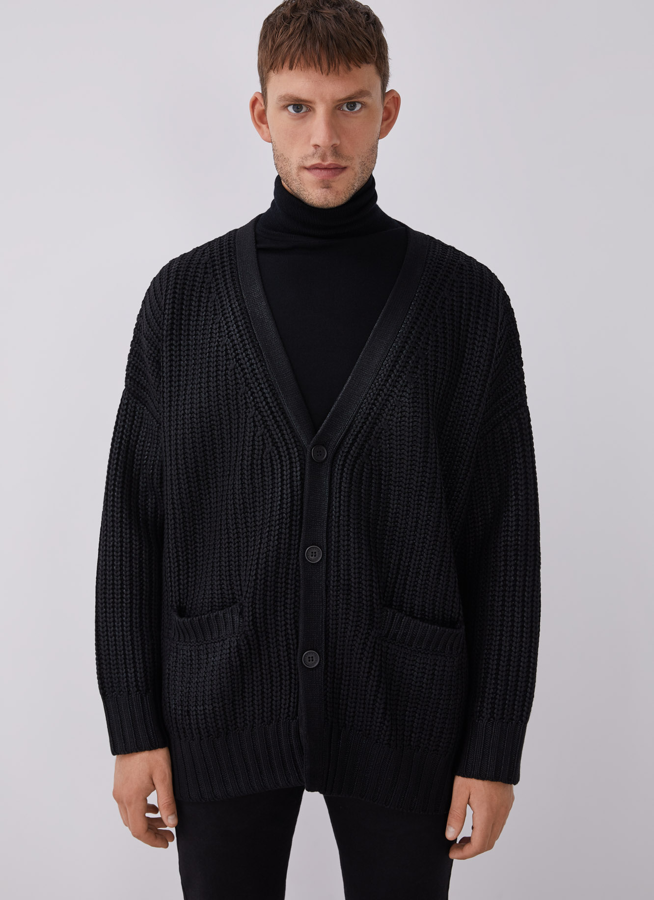 Textured-knit cardigan image number 0