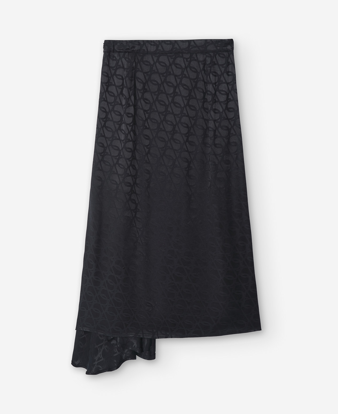Black midi skirt with side godet image number 5