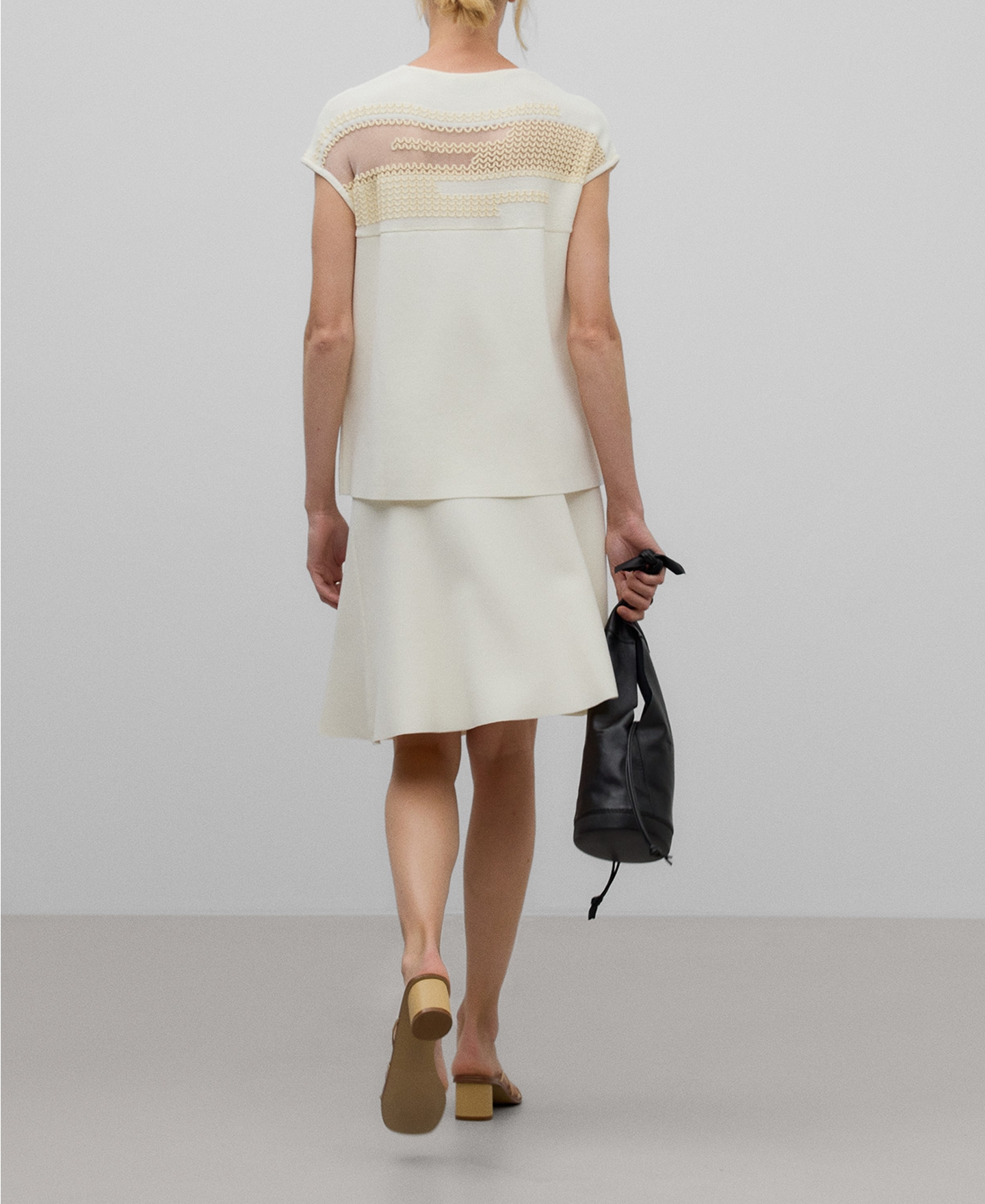 Semi-transparent jacquard sweater woman image number 2