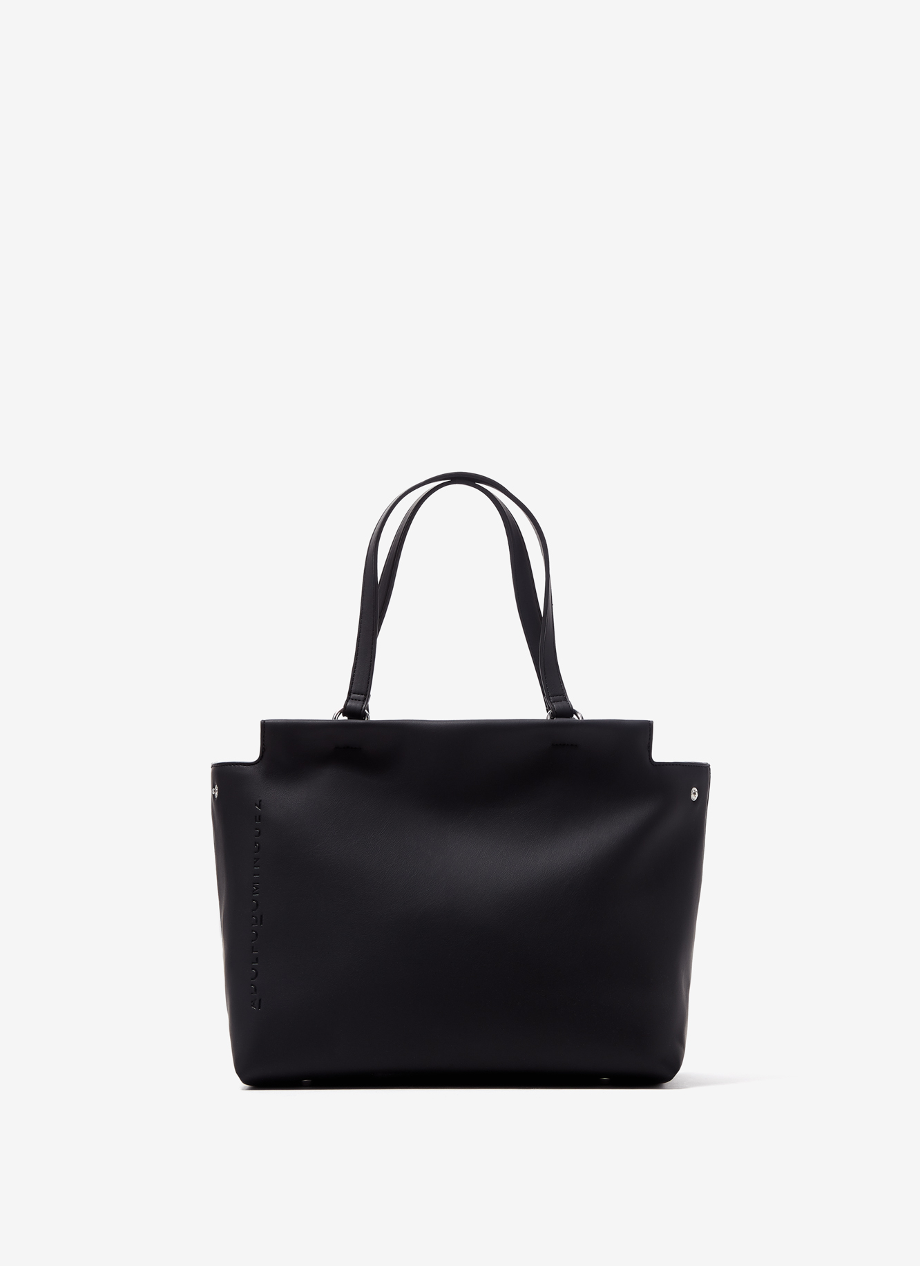 Faux leather horizontal shopper bag image number 0