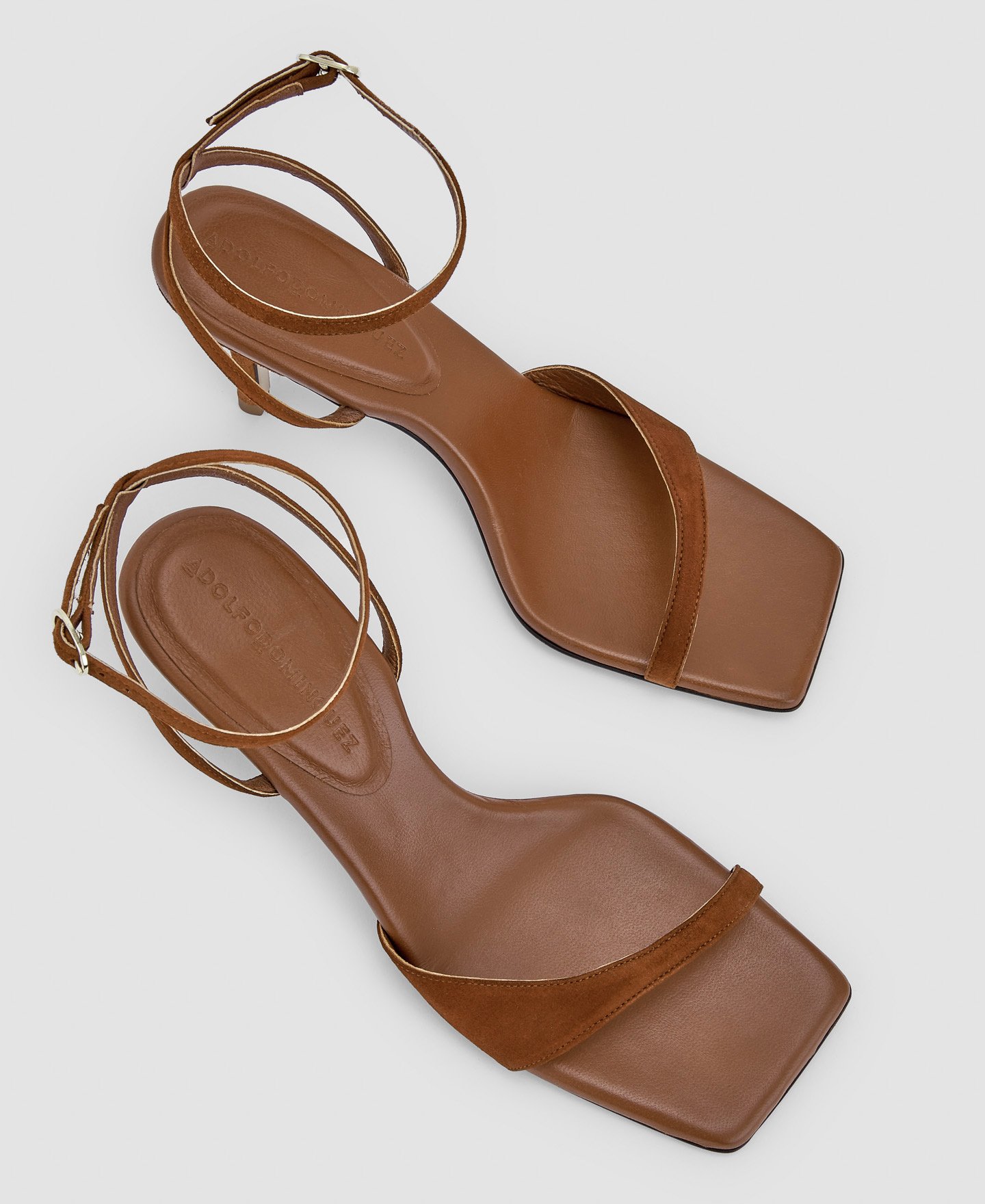 Heel sandal in leather and suede image number 1