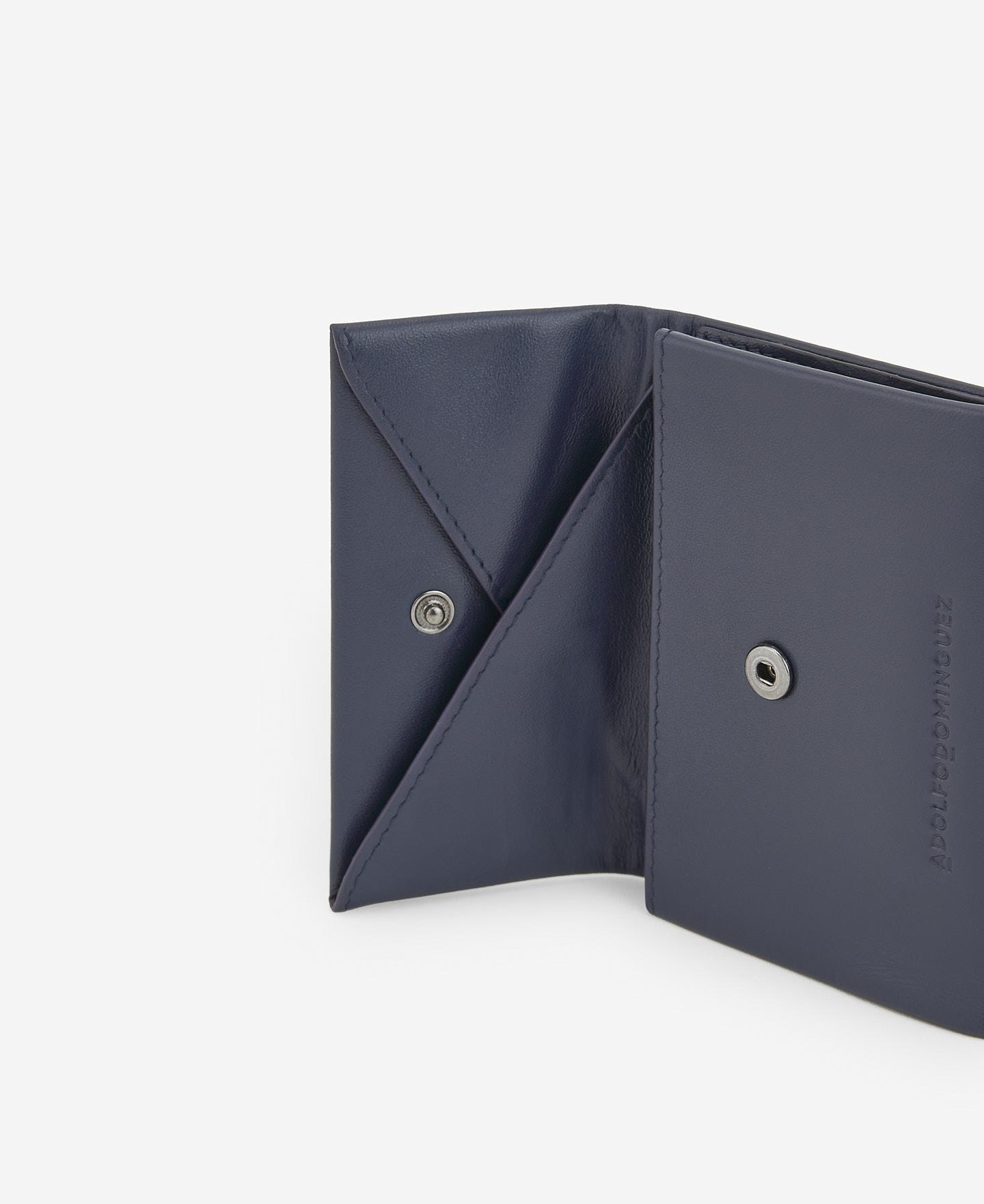 Cartera origami en piel azul marina image number 2