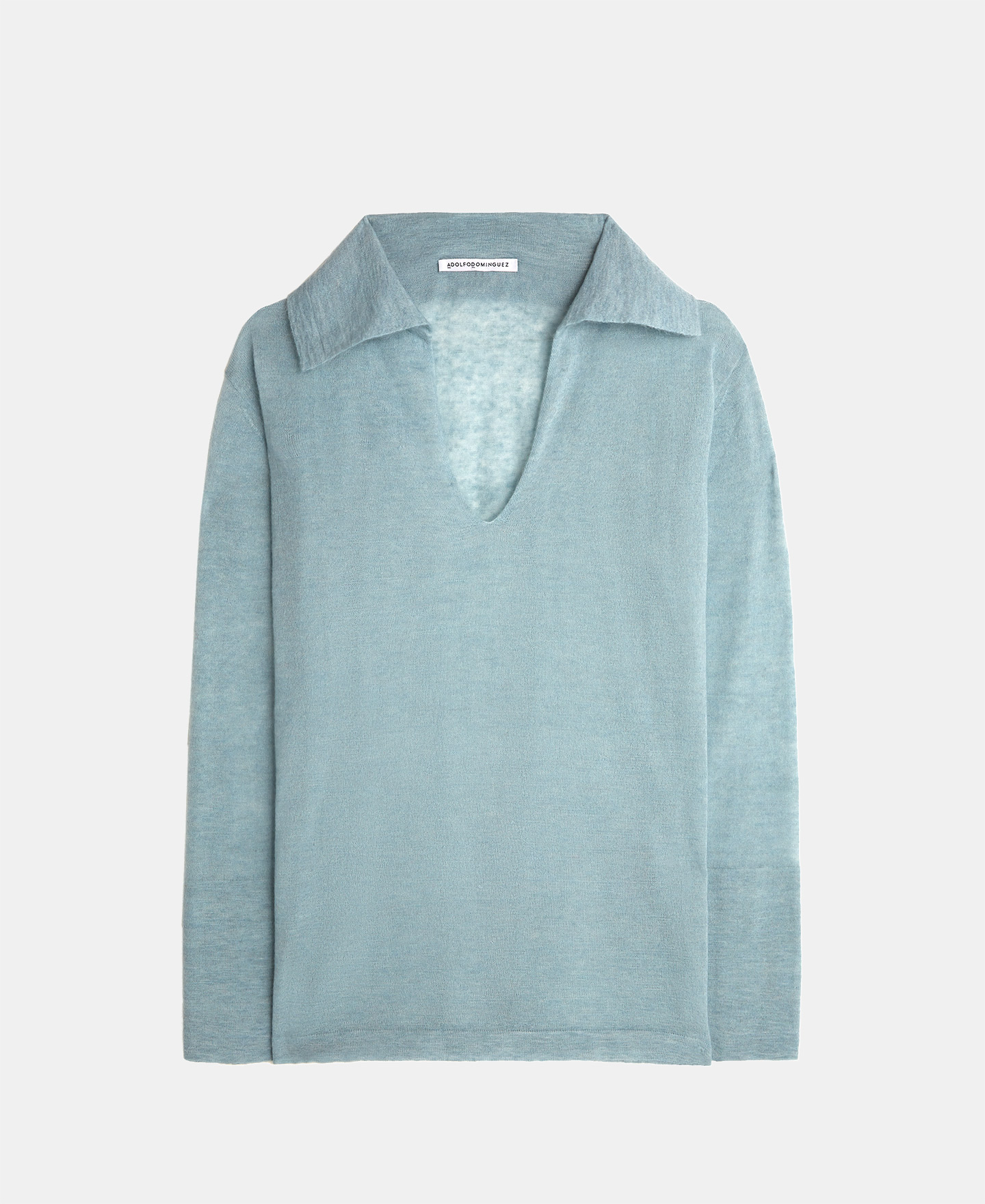 Jersey cuello polo en mohair image number 4