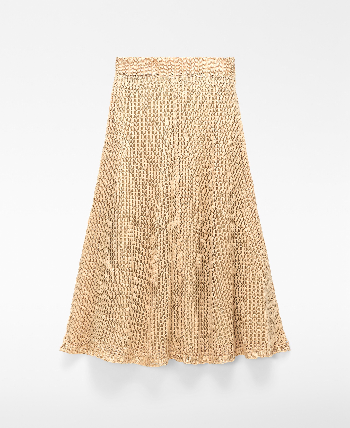 Cupro openwork knit A-line skirt image number 5