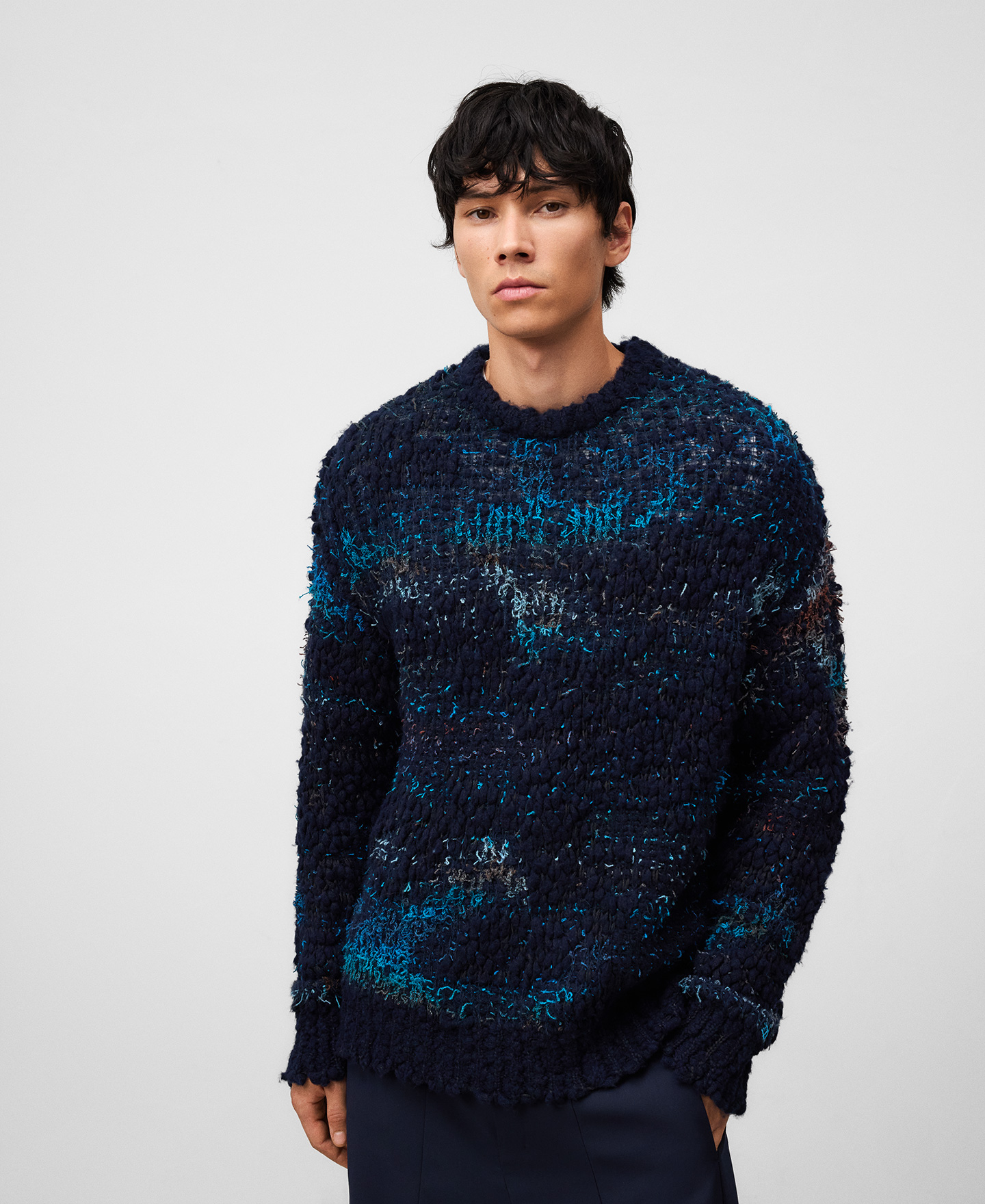 Jersey punto jacquard textura hombre image number 0