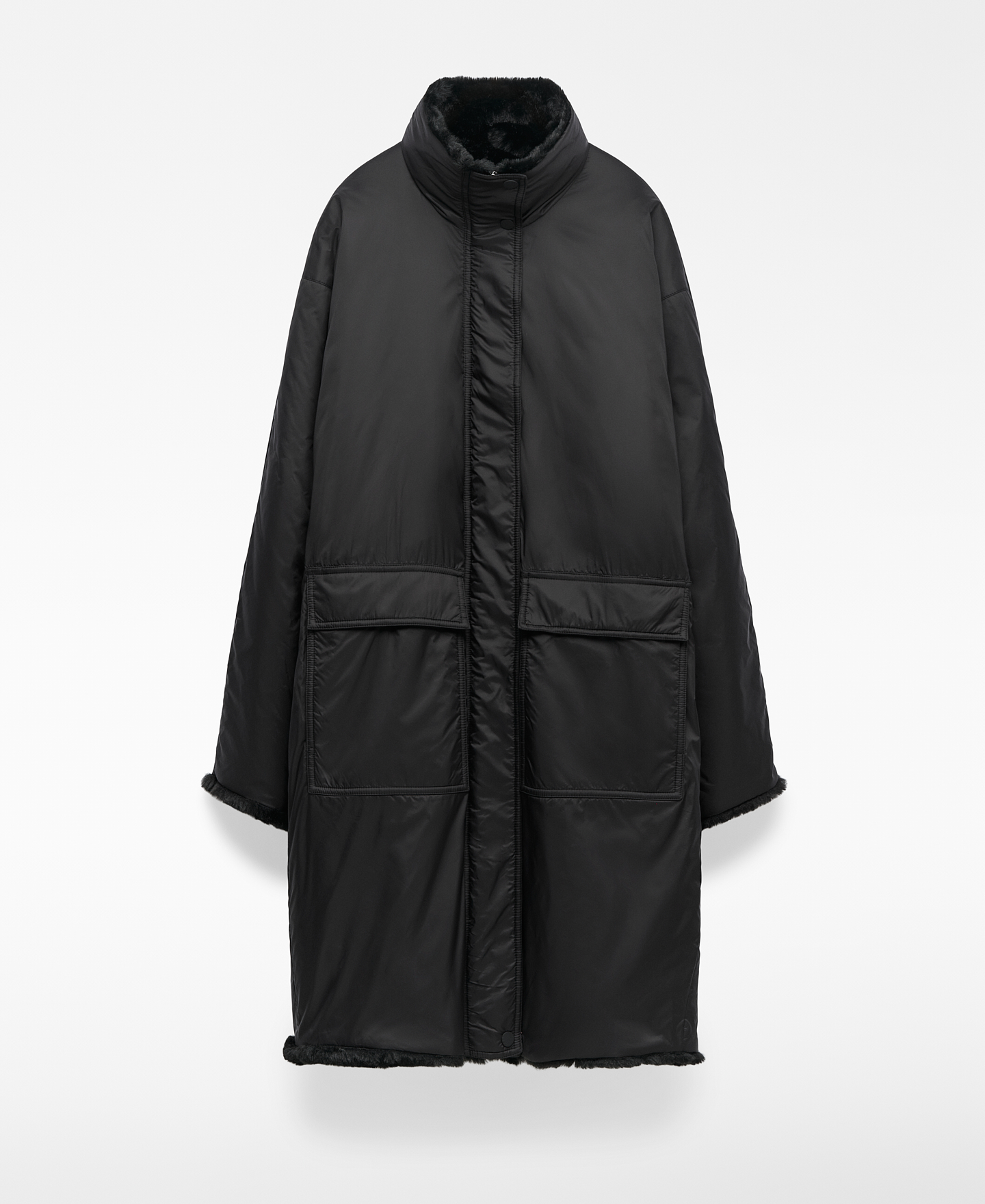 Nylon funnel neck parka woman image number 4