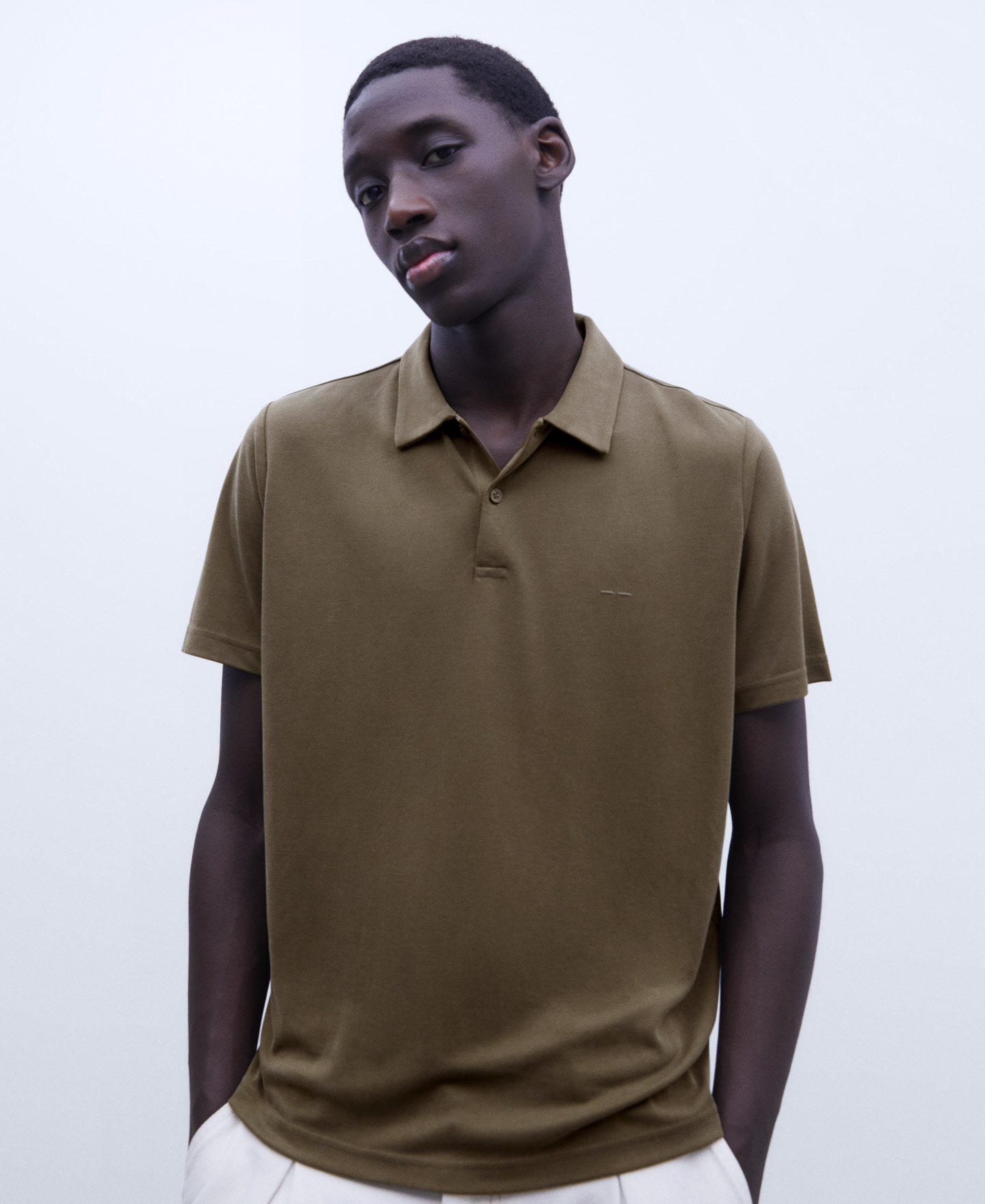Modal two button polo shirt image number 0