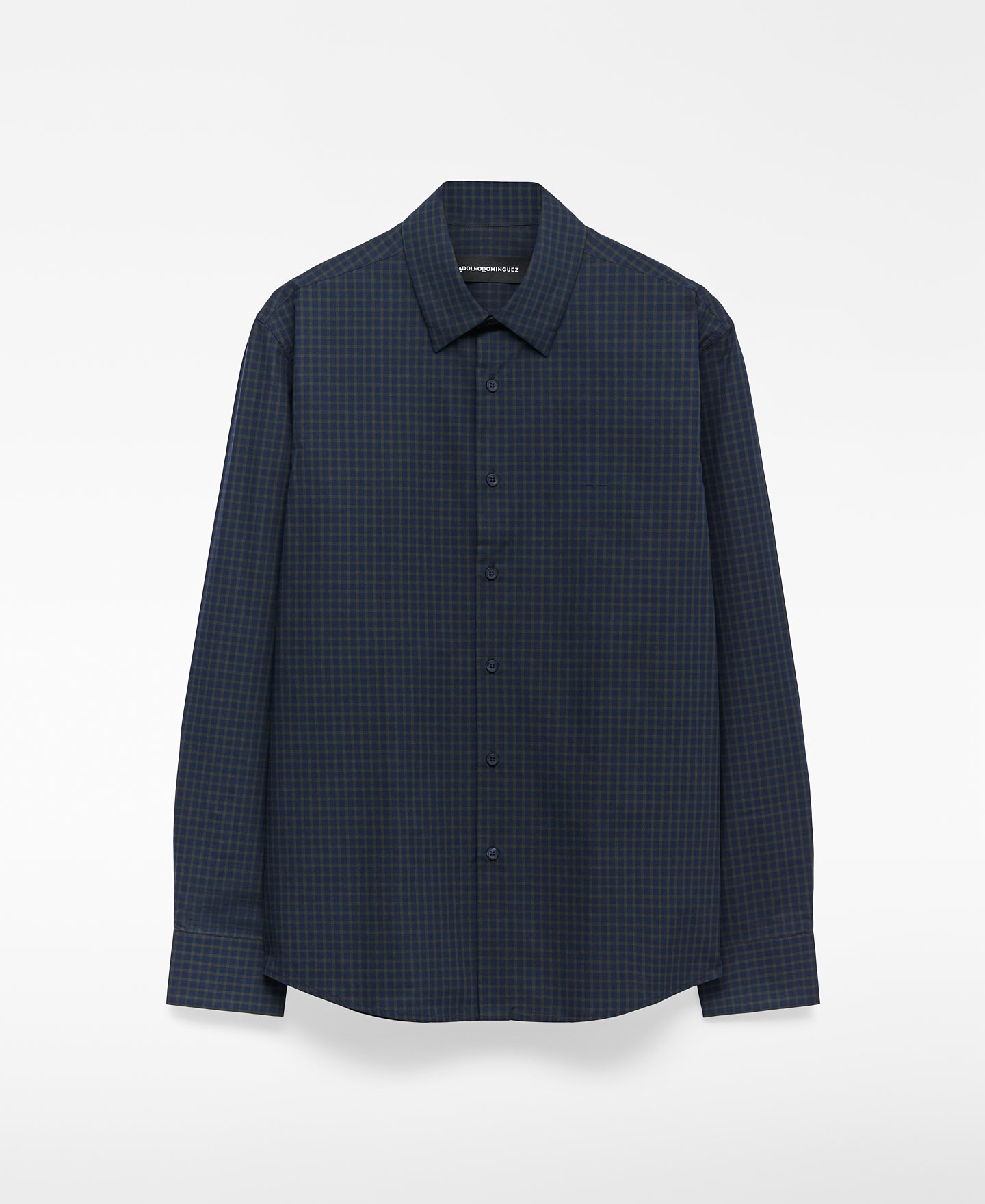 Camisa cuadros cuello solapa hombre image number 4