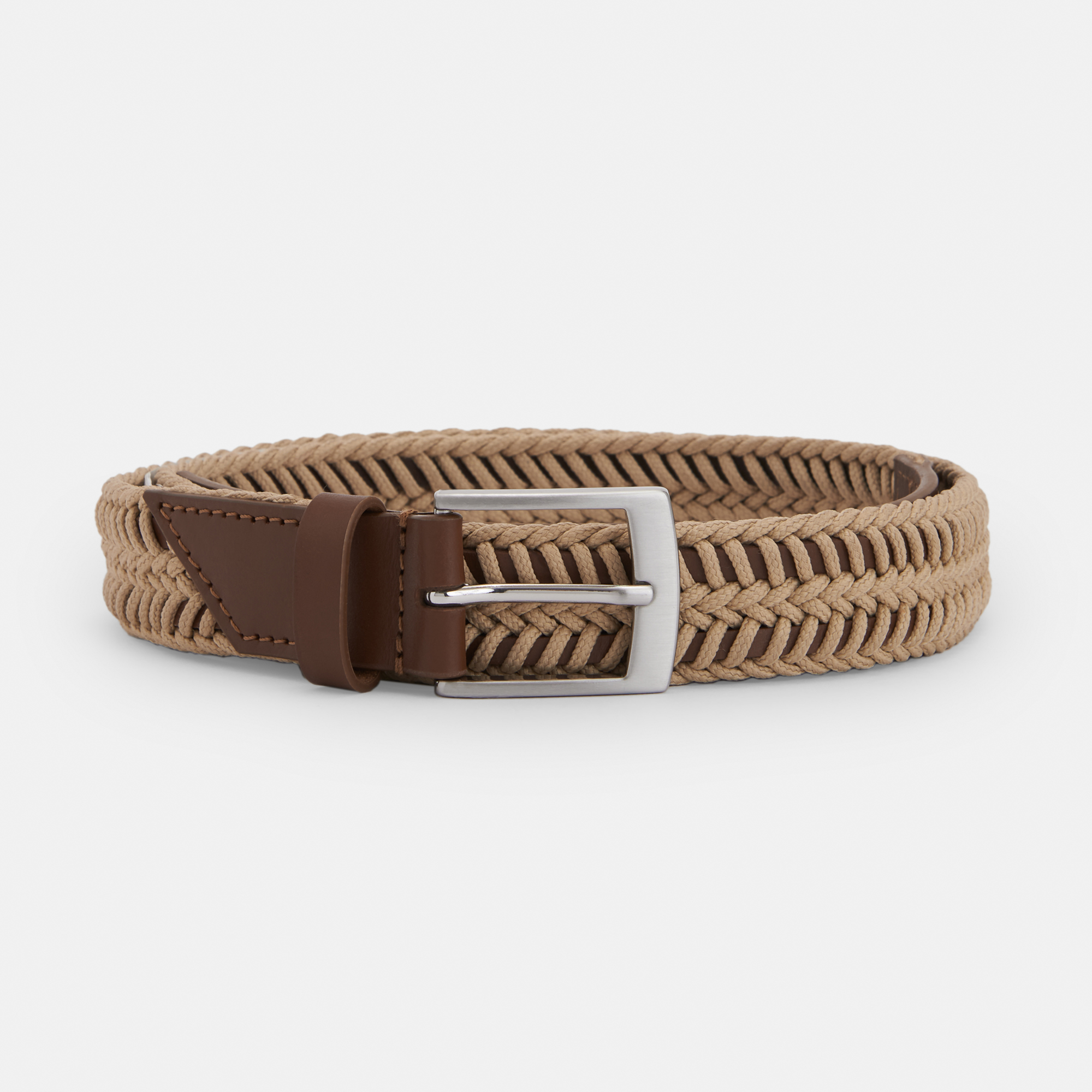 Leather belt with rope details image number 1