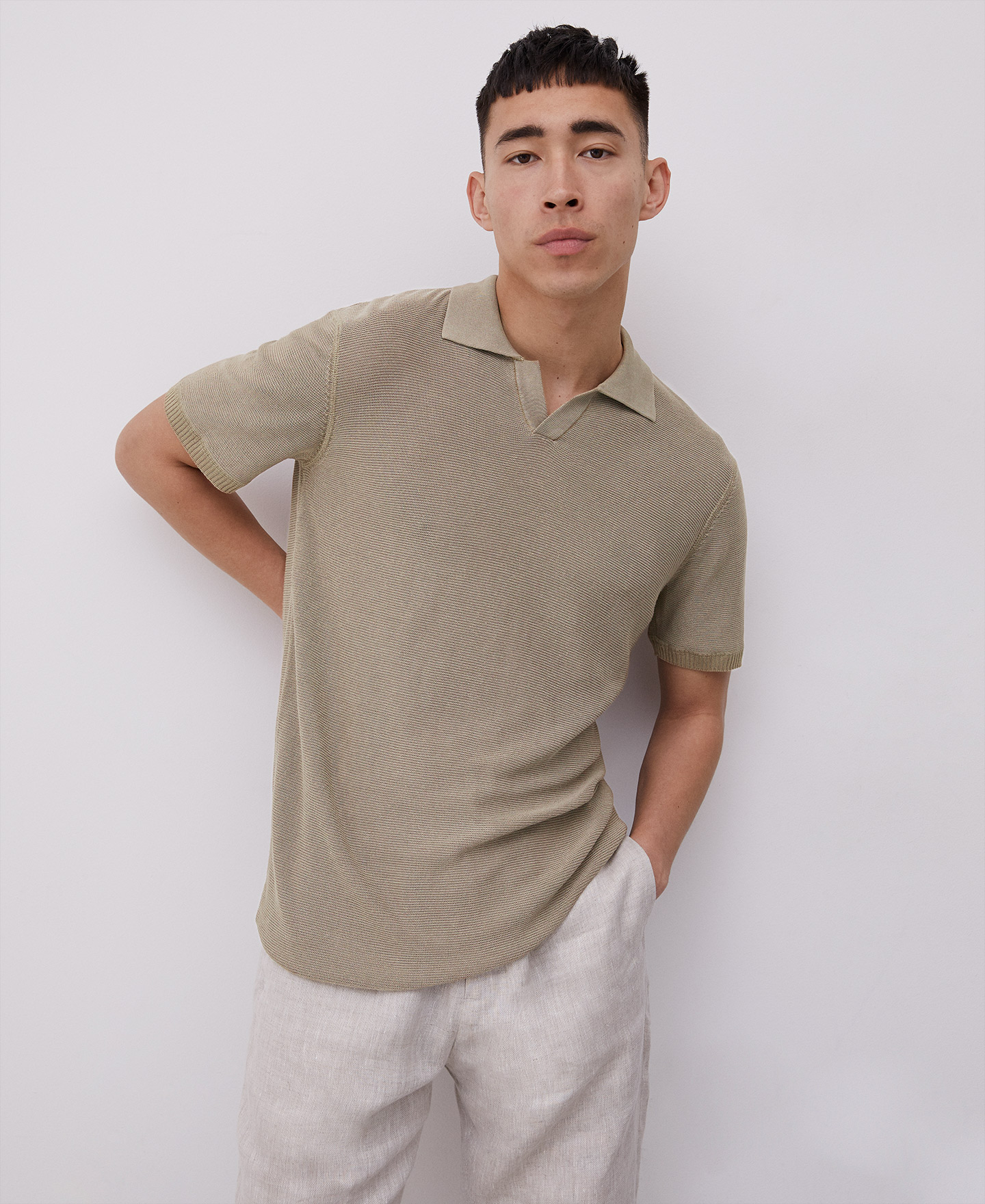 Cotton and viscose polo shirt image number 0