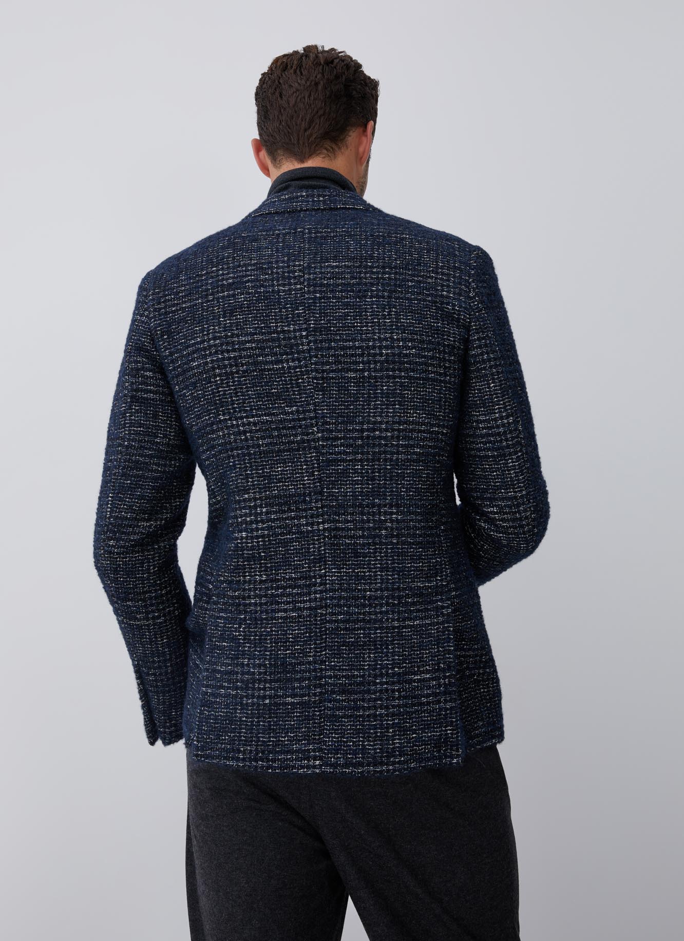 Blazer de cuadros en mezcla de lanas image number 2