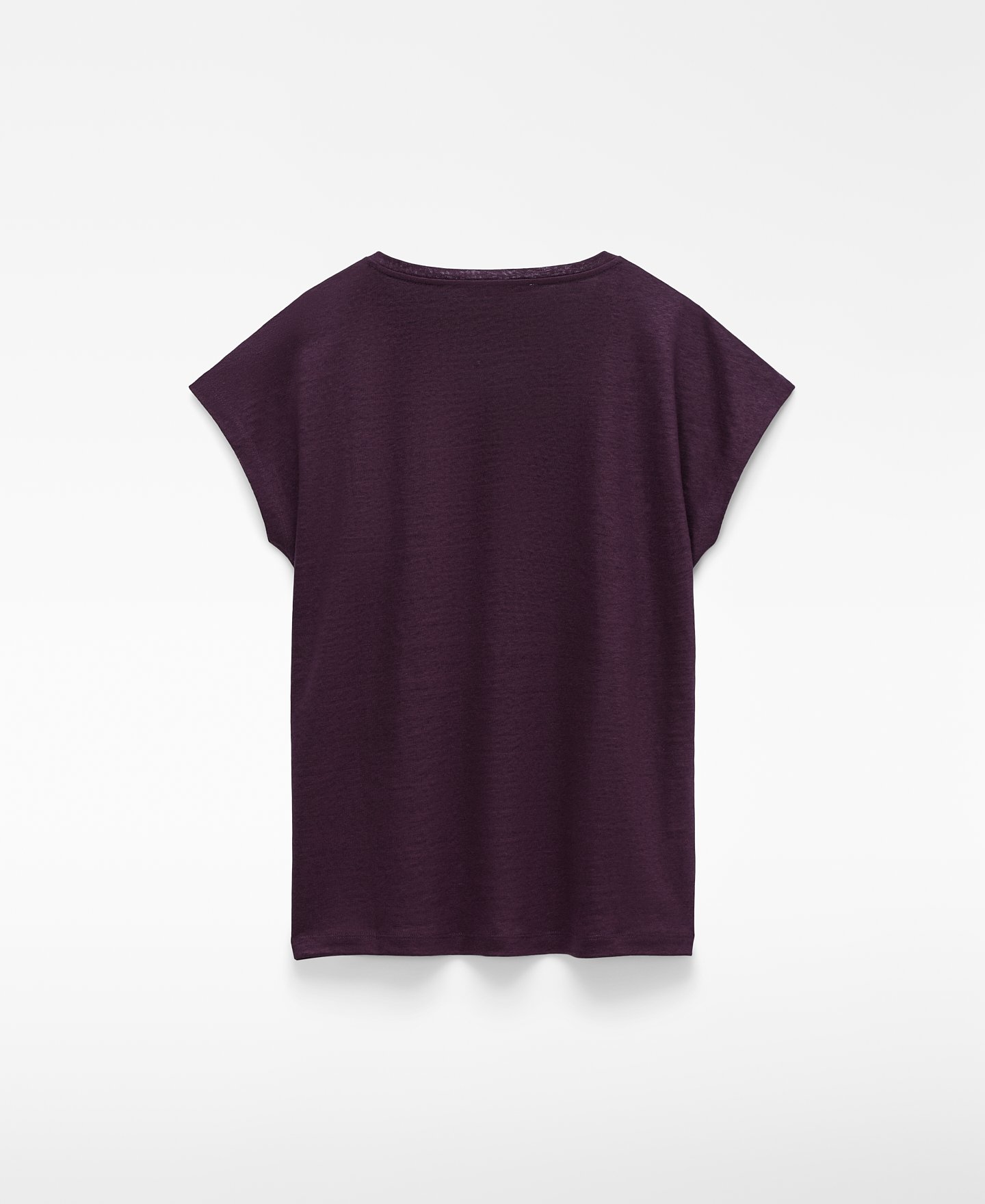 European linen V-neck straight T-shirt image number 5
