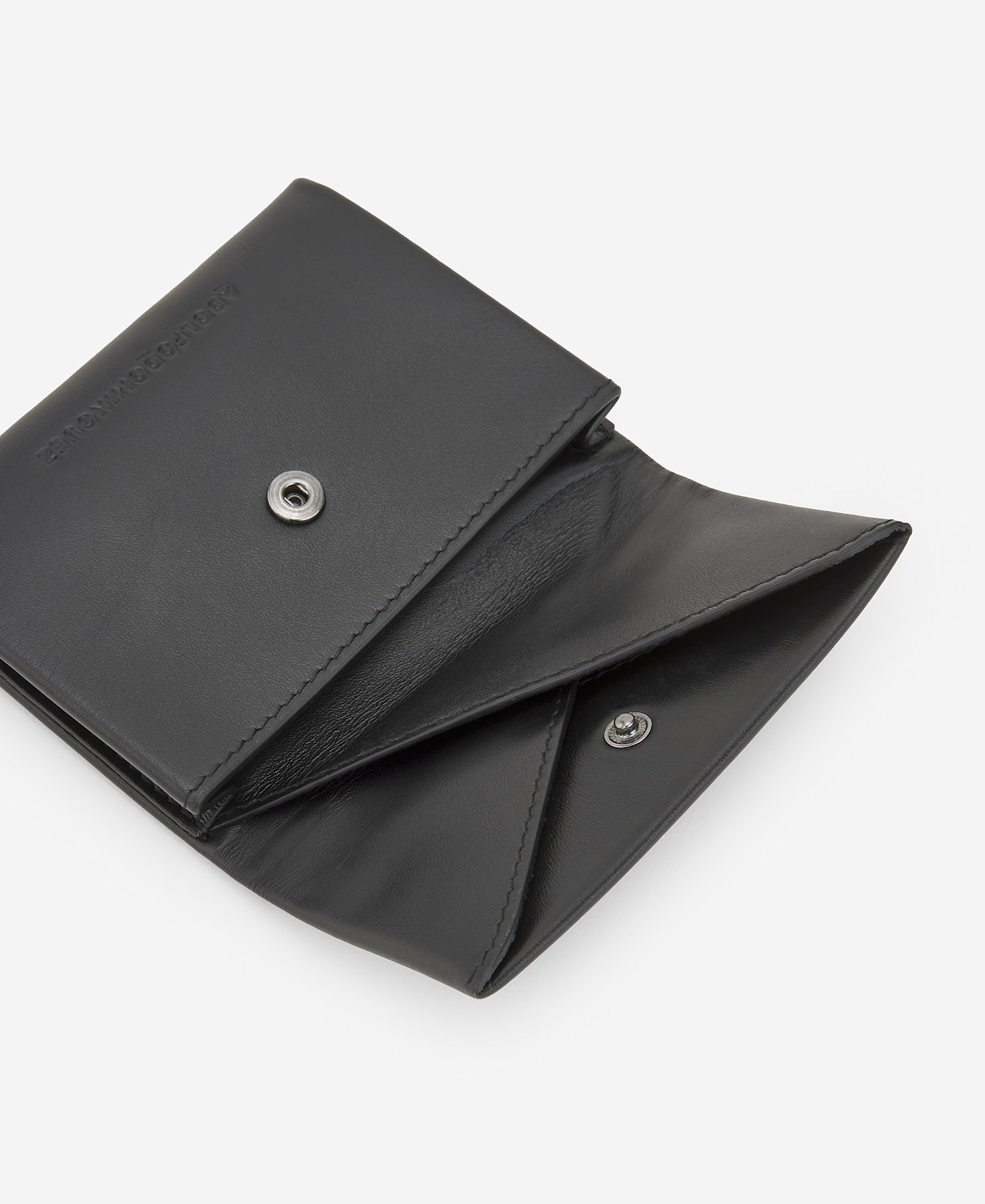 Black leather origami wallet image number 1