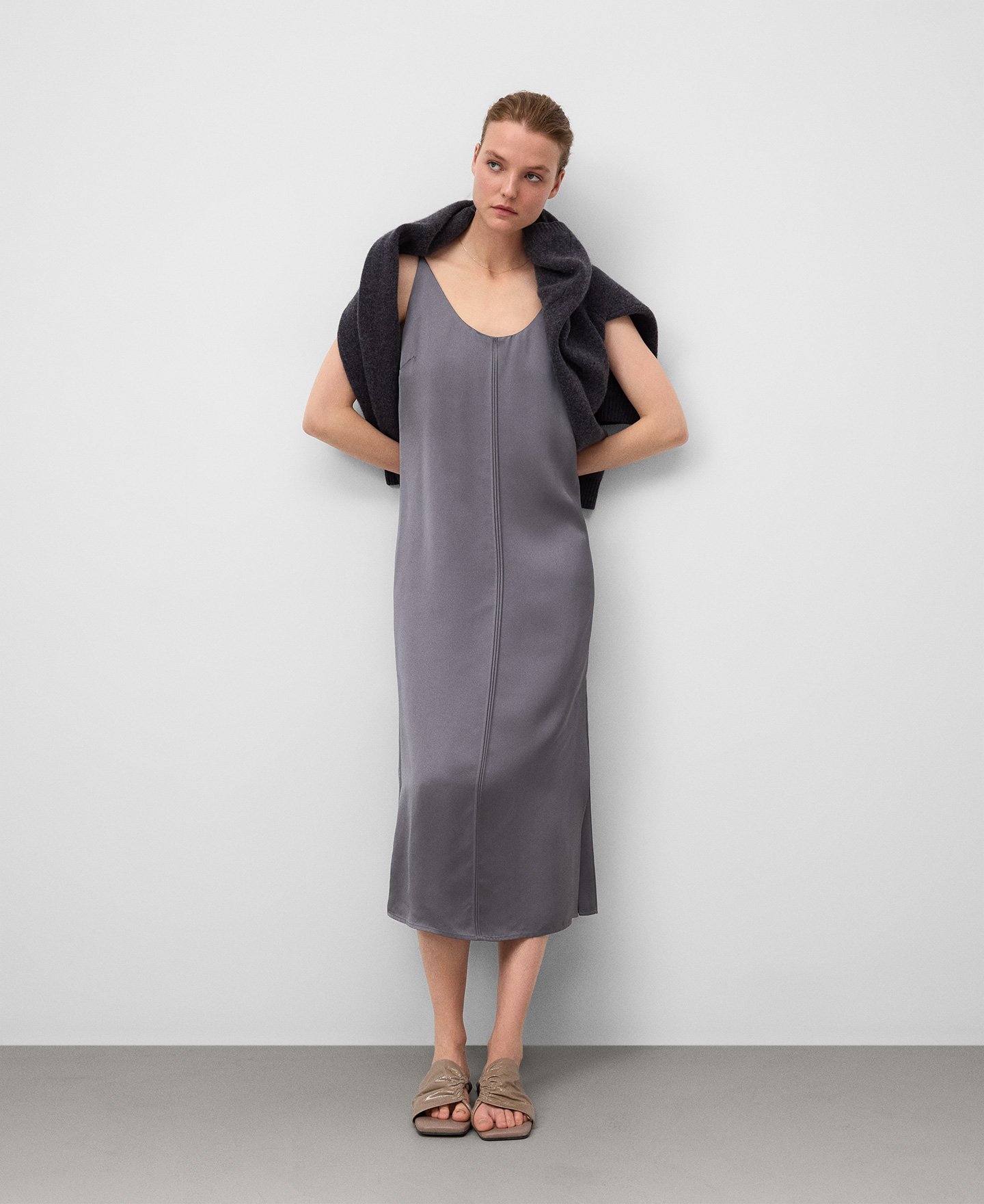 Vestido lencero tirantes mujer image number 0
