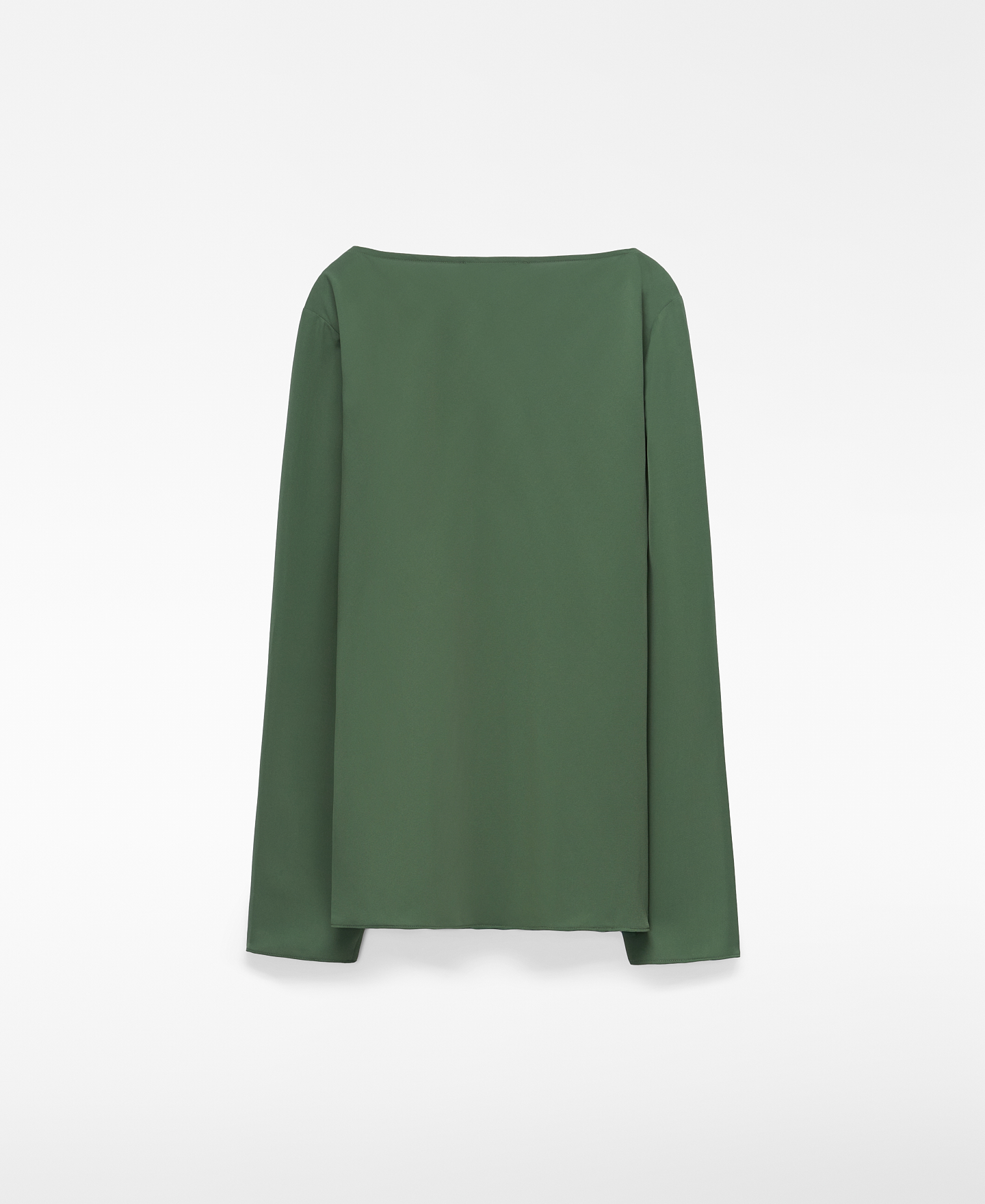 Draped neckline long sleeve top image number 1