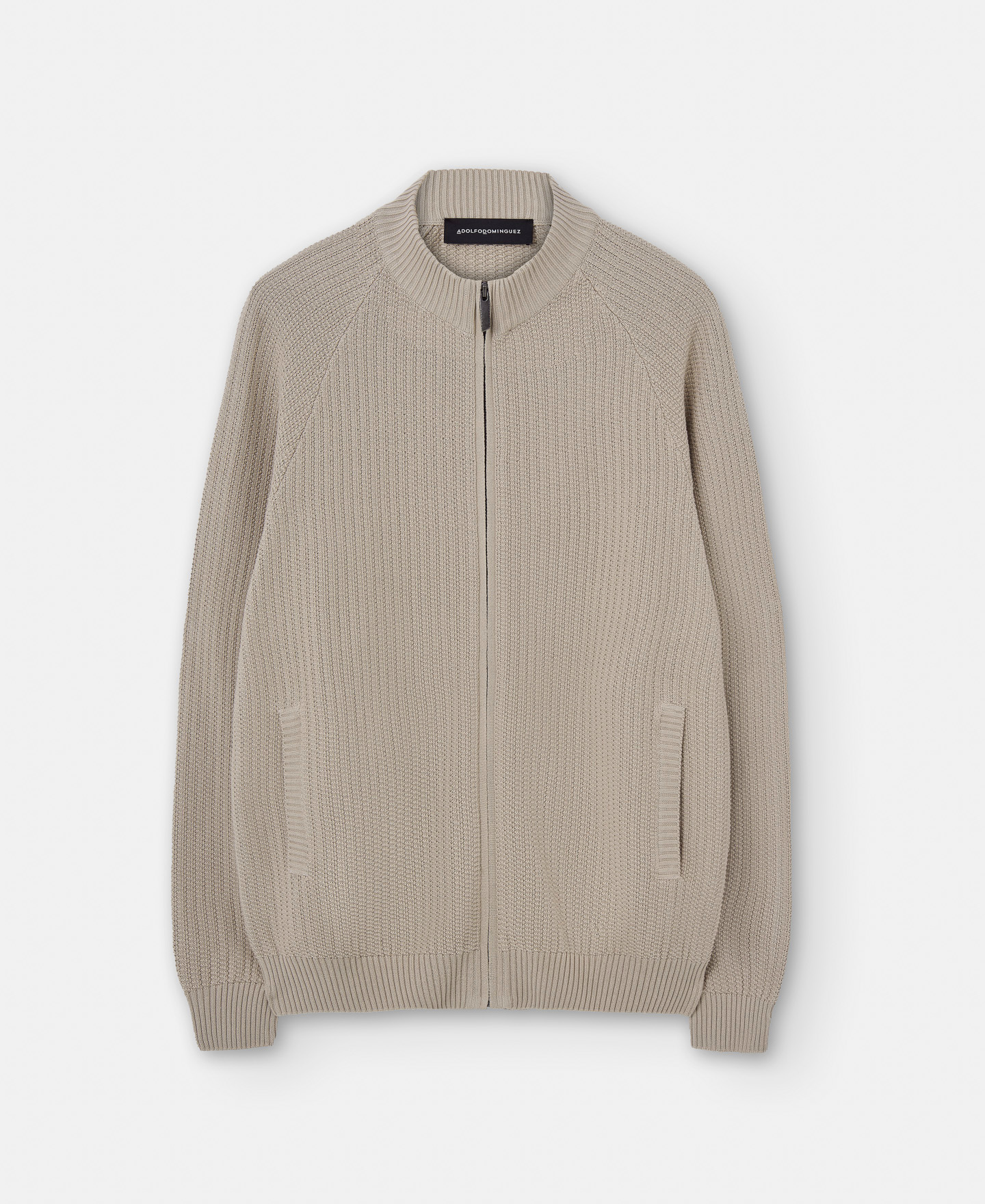 crew neck jacket with central zip image number 4