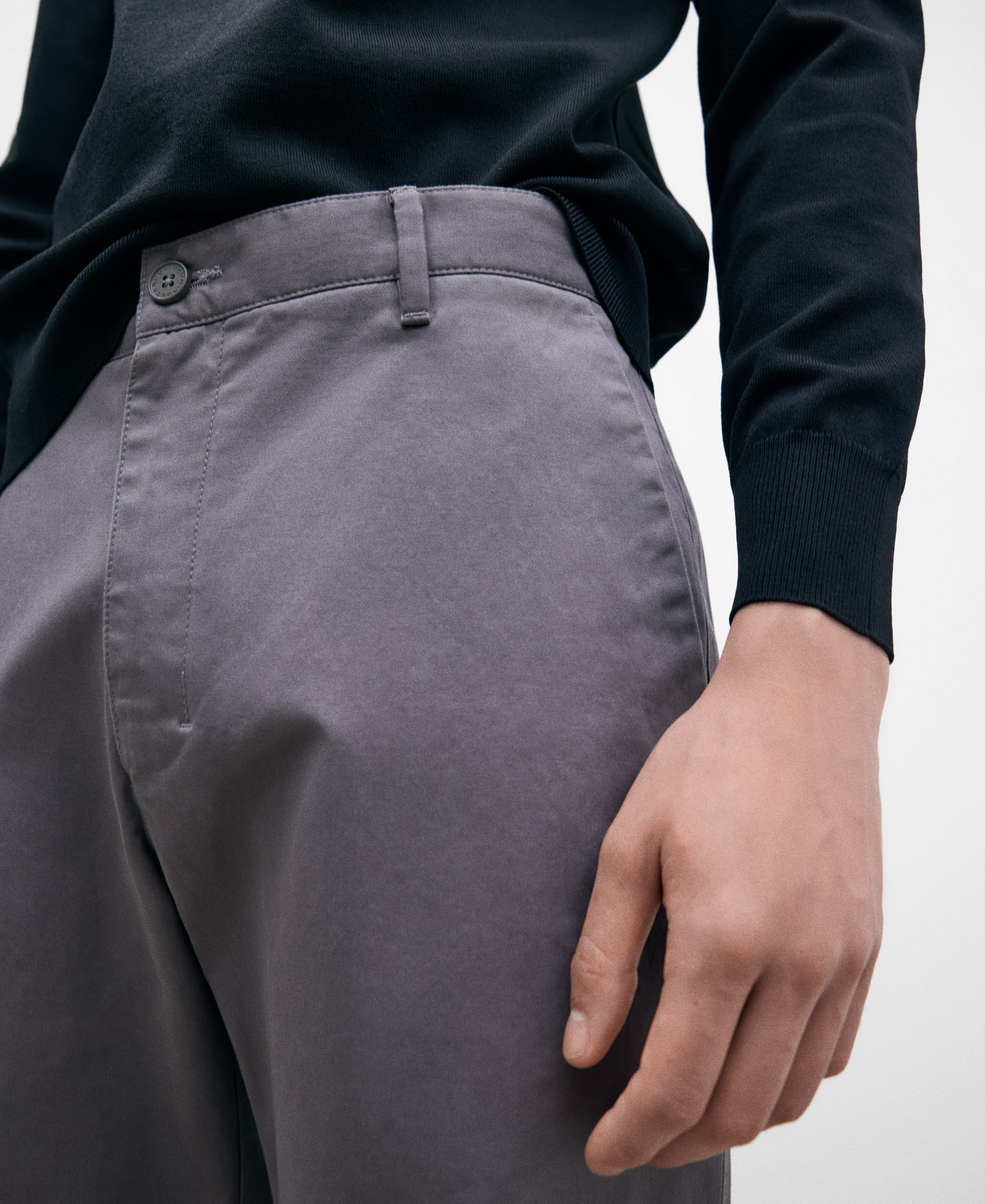 Cotton twill chino trousers image number 3