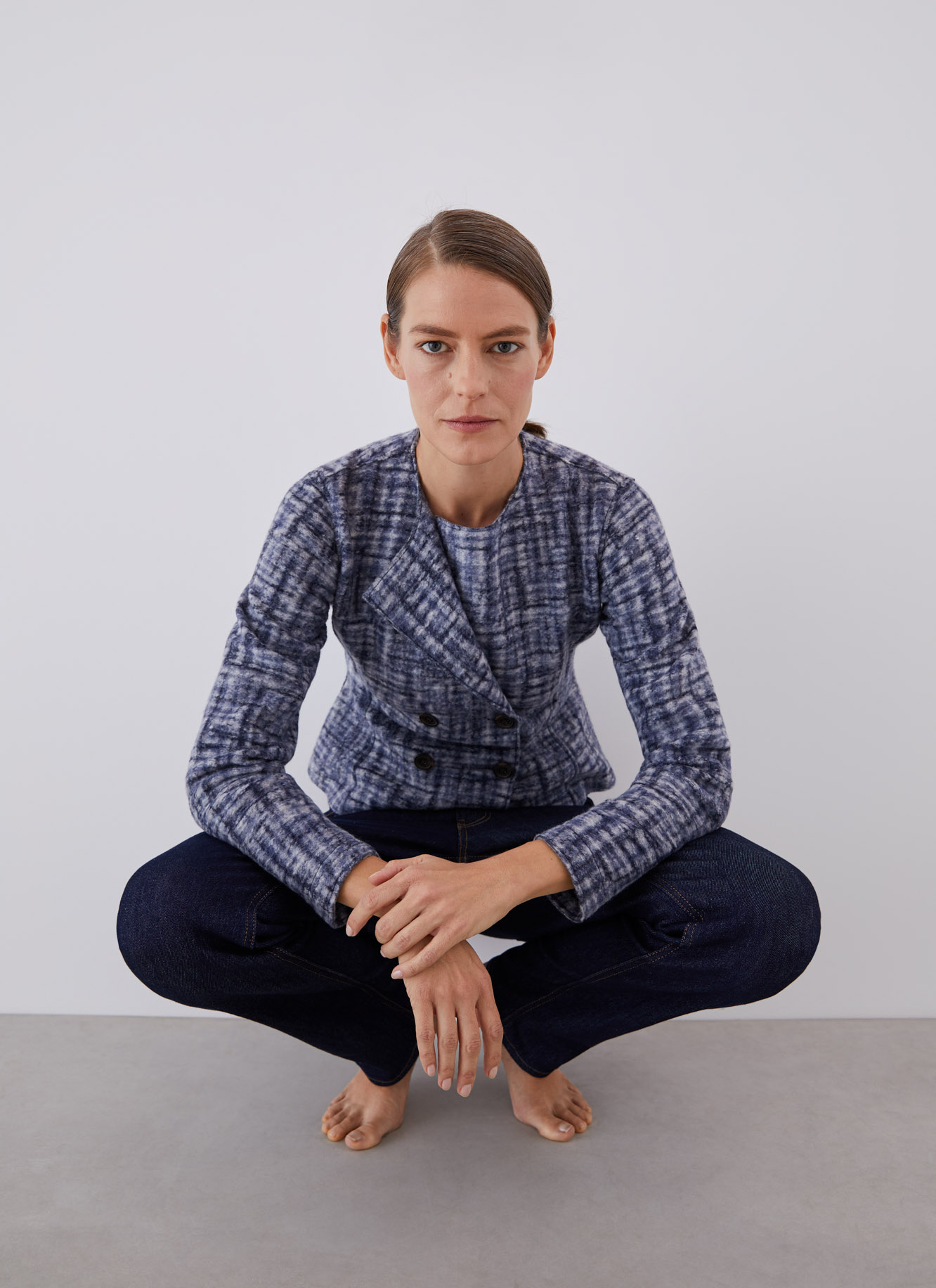 Boiled wool jacket with buttons image number 3