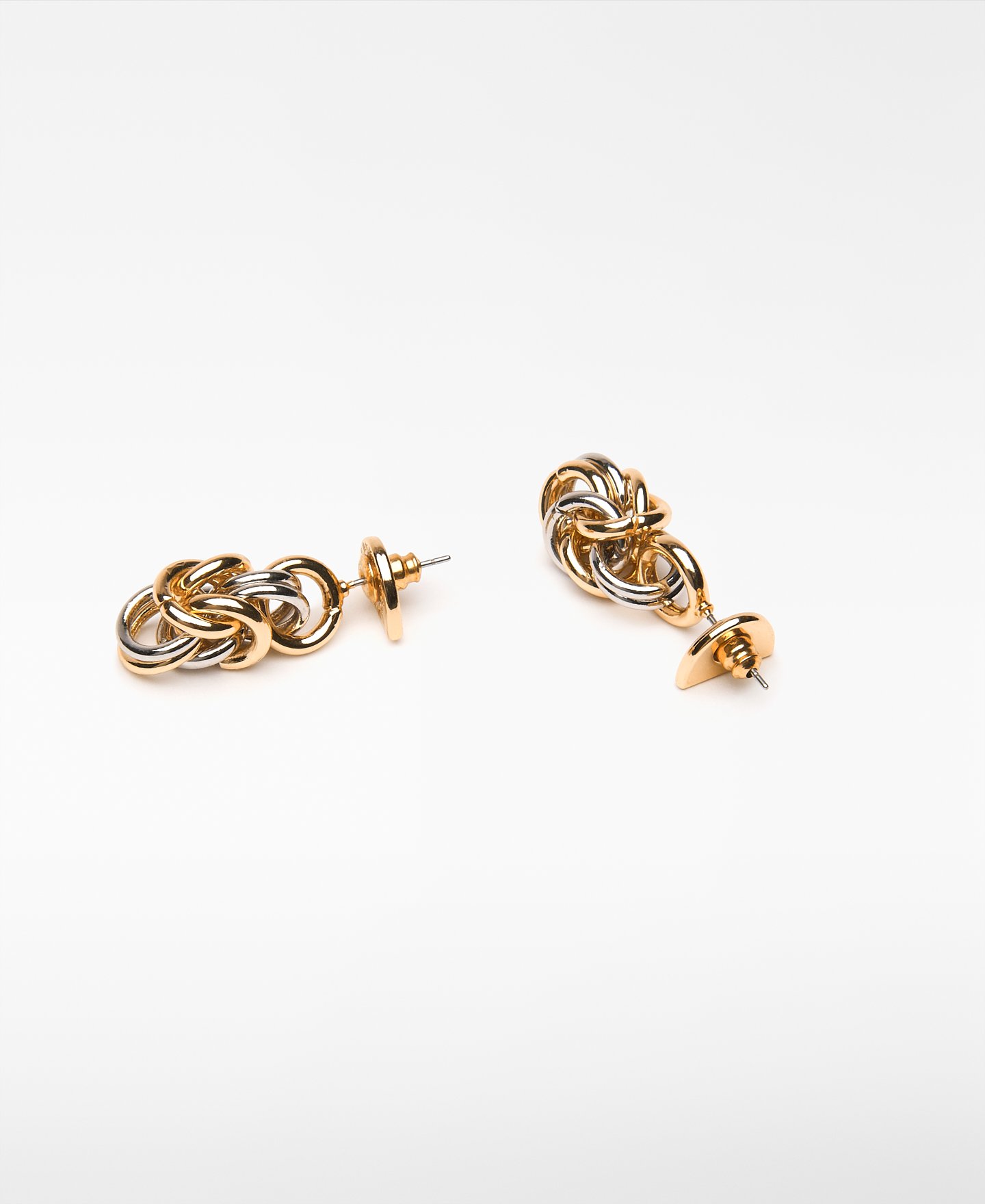 Metal link earrings woman image number 2