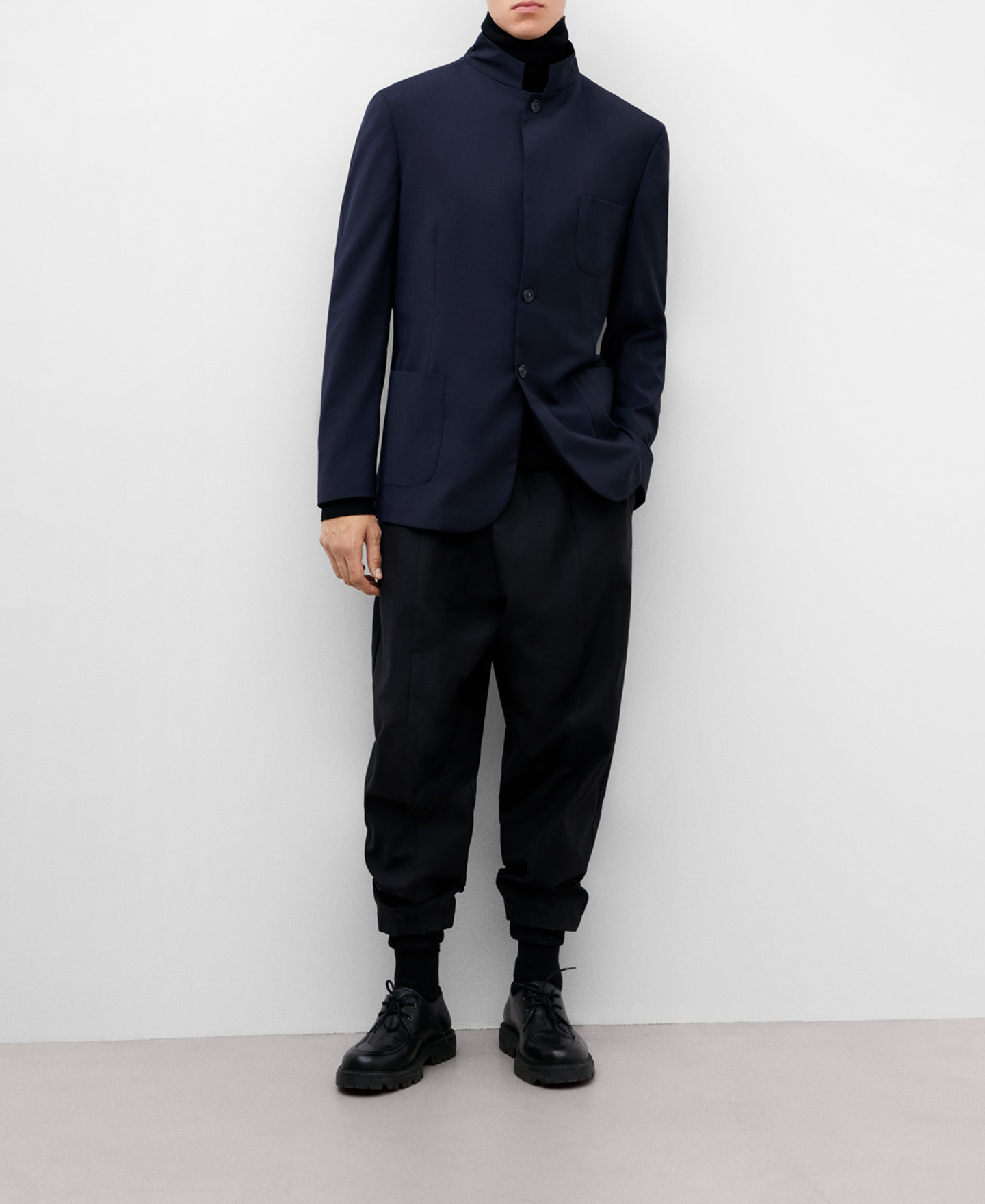Detachable mandarin collar blazer image number 1