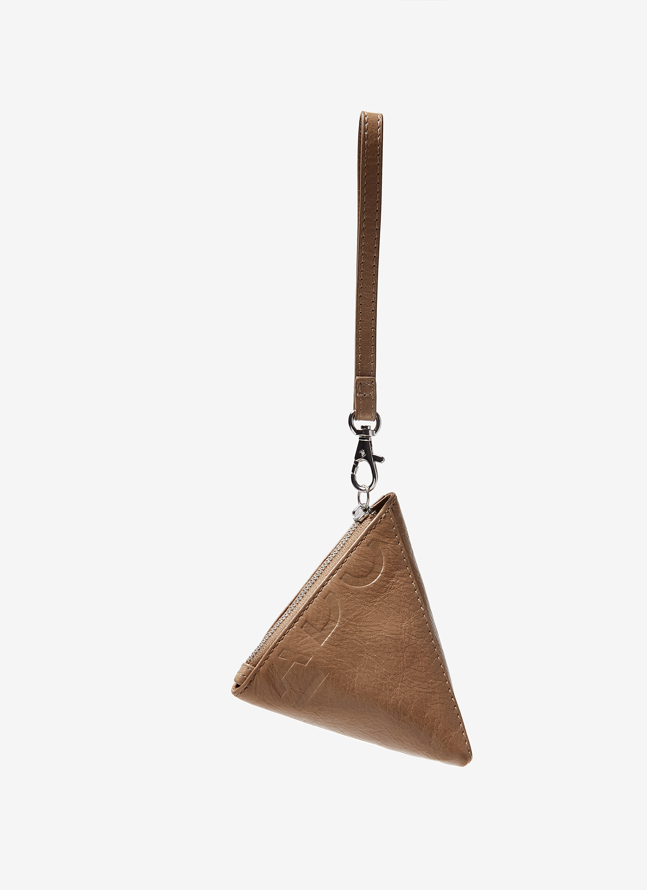 Monedero triangular en piel brillo image number 1