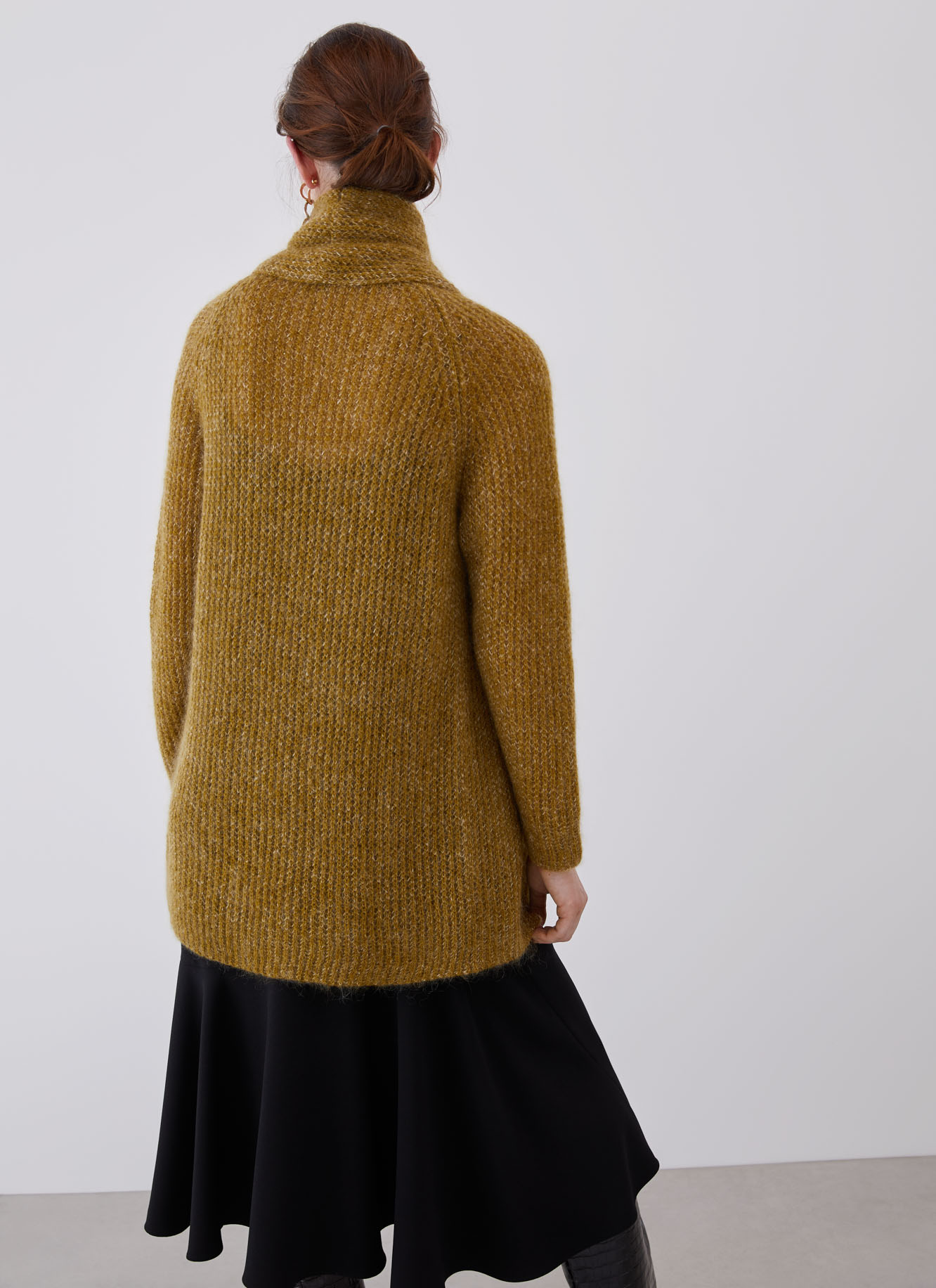 Mohair knit cardigan with jacquard image number 1