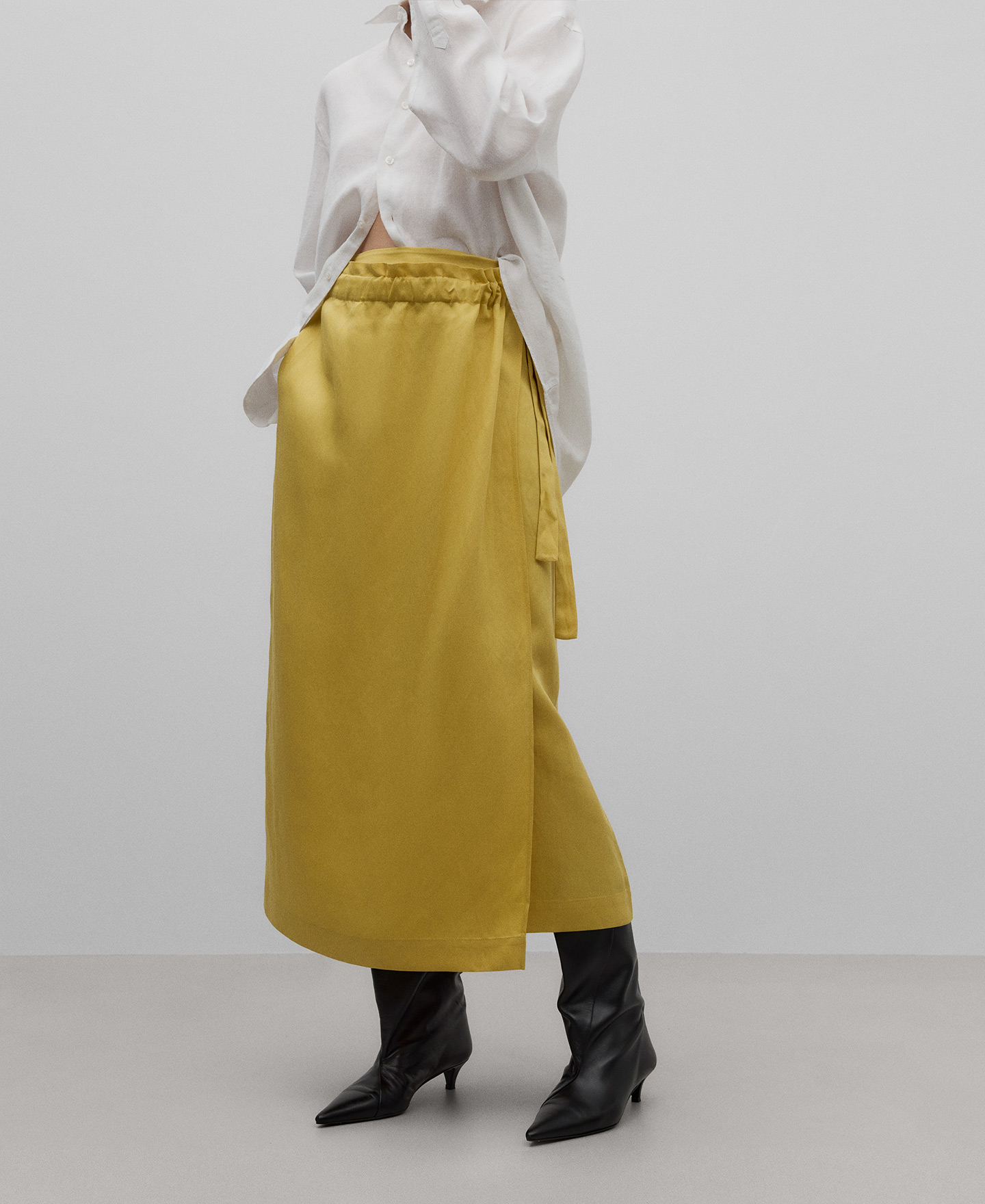 Yellow wrap skirt woman image number 0