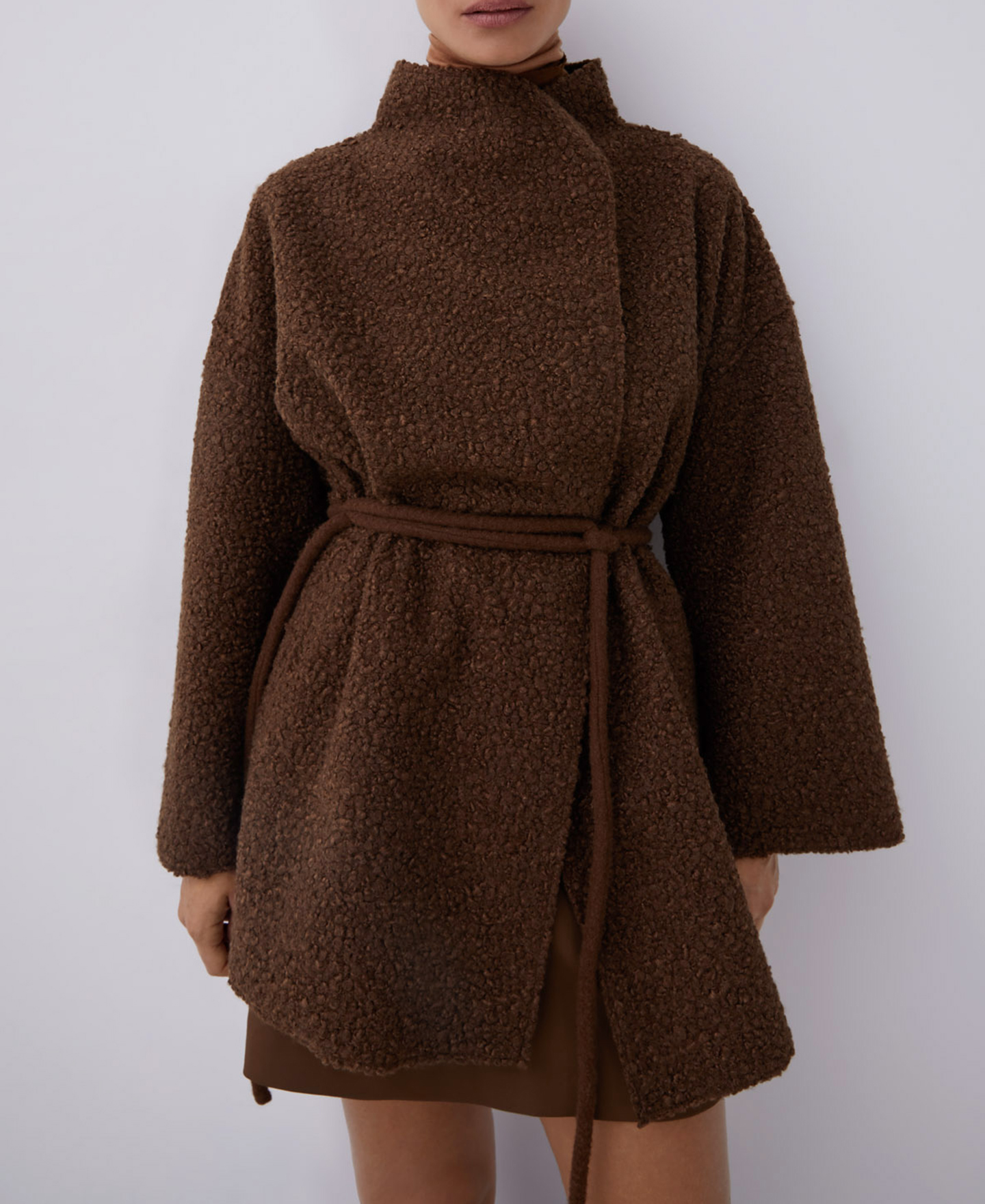Wrap coat with chimney collar image number 0