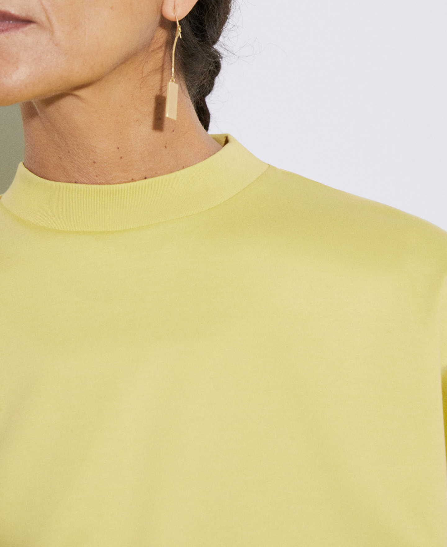 Perkins collar T-shirt in organic cotton image number 3